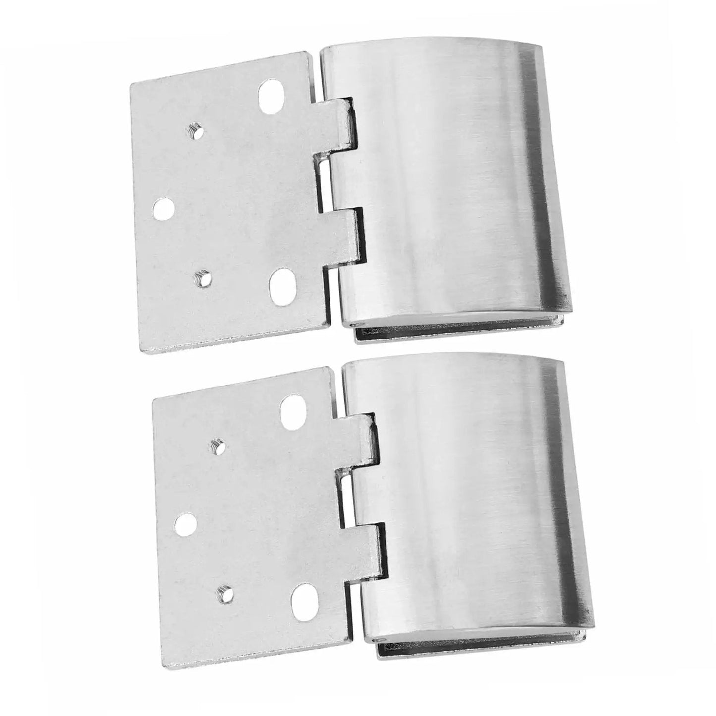 Arc Hinge Set For Glass Doors And Cabinets Made From Zinc Alloy Heavy Duty Hardware Two Piece Rust Resistant High Load Bearing Capacity