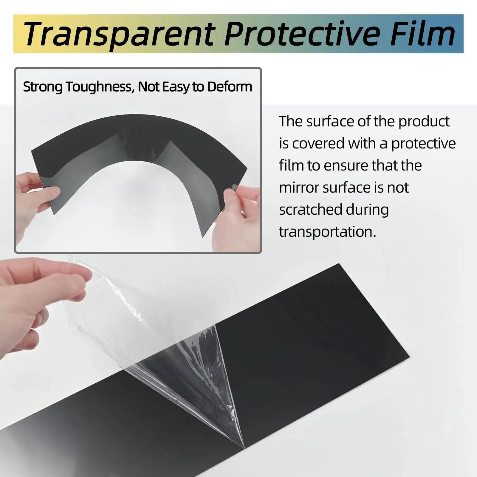 Peeling protective film from 8Pcs Glossy Black Exterior Pillar Trim Covers for HRV 2016 to 2022 showing mirror finish.