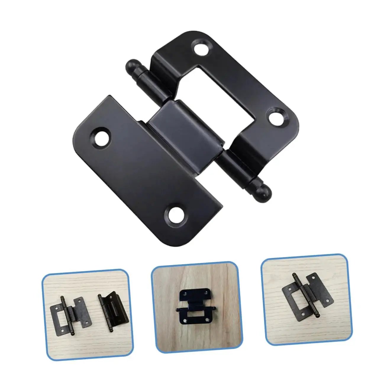 Heavy Duty Cabinet Door Hinges Set Of 10 For Replacement Durable Iron Construction with Smooth Surface and Self Closing Design