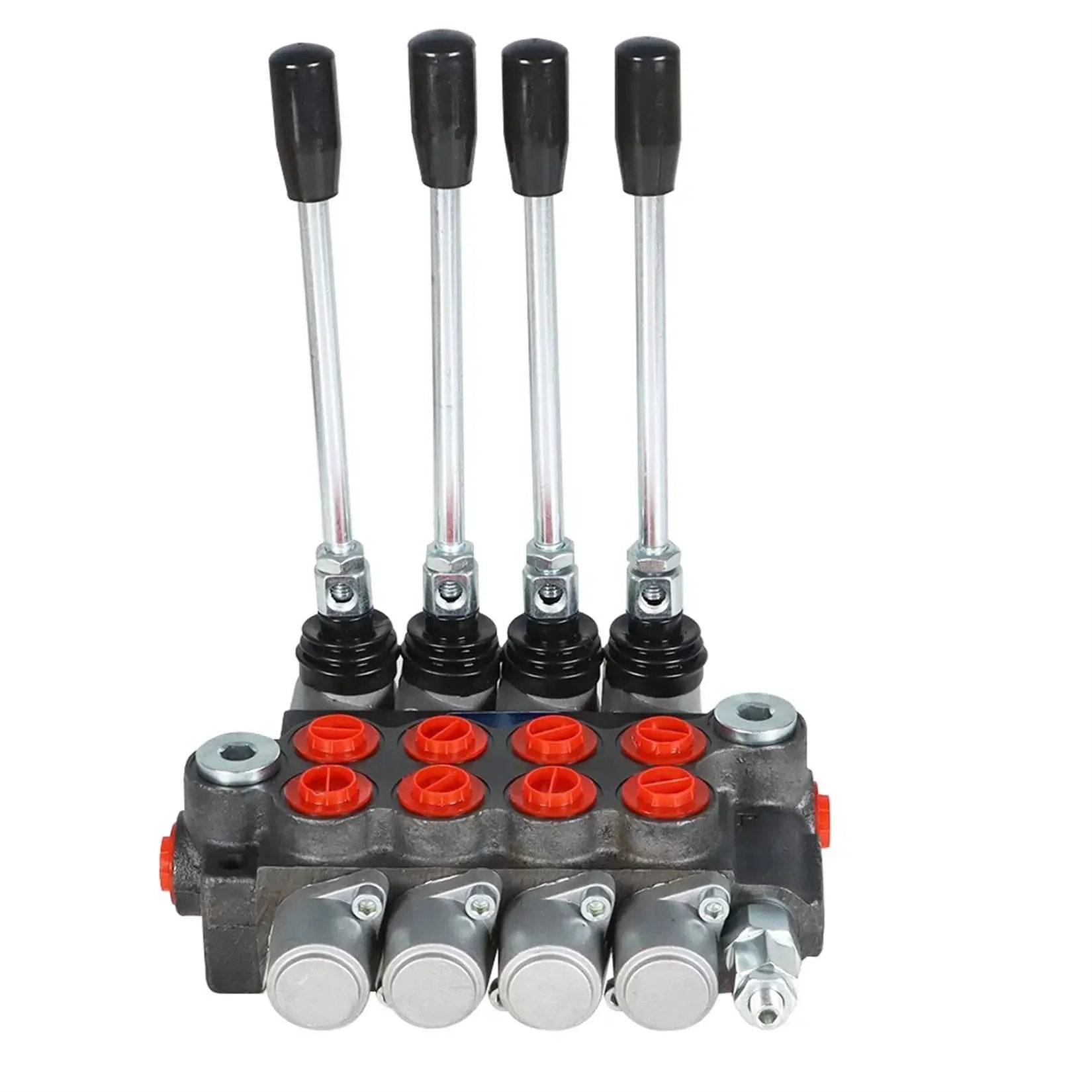 Four Spool Hydraulic Control Valve With 11 GPM Flow, 3600 PSI Max, BSPP Interface, heavy duty cast iron, industrial use