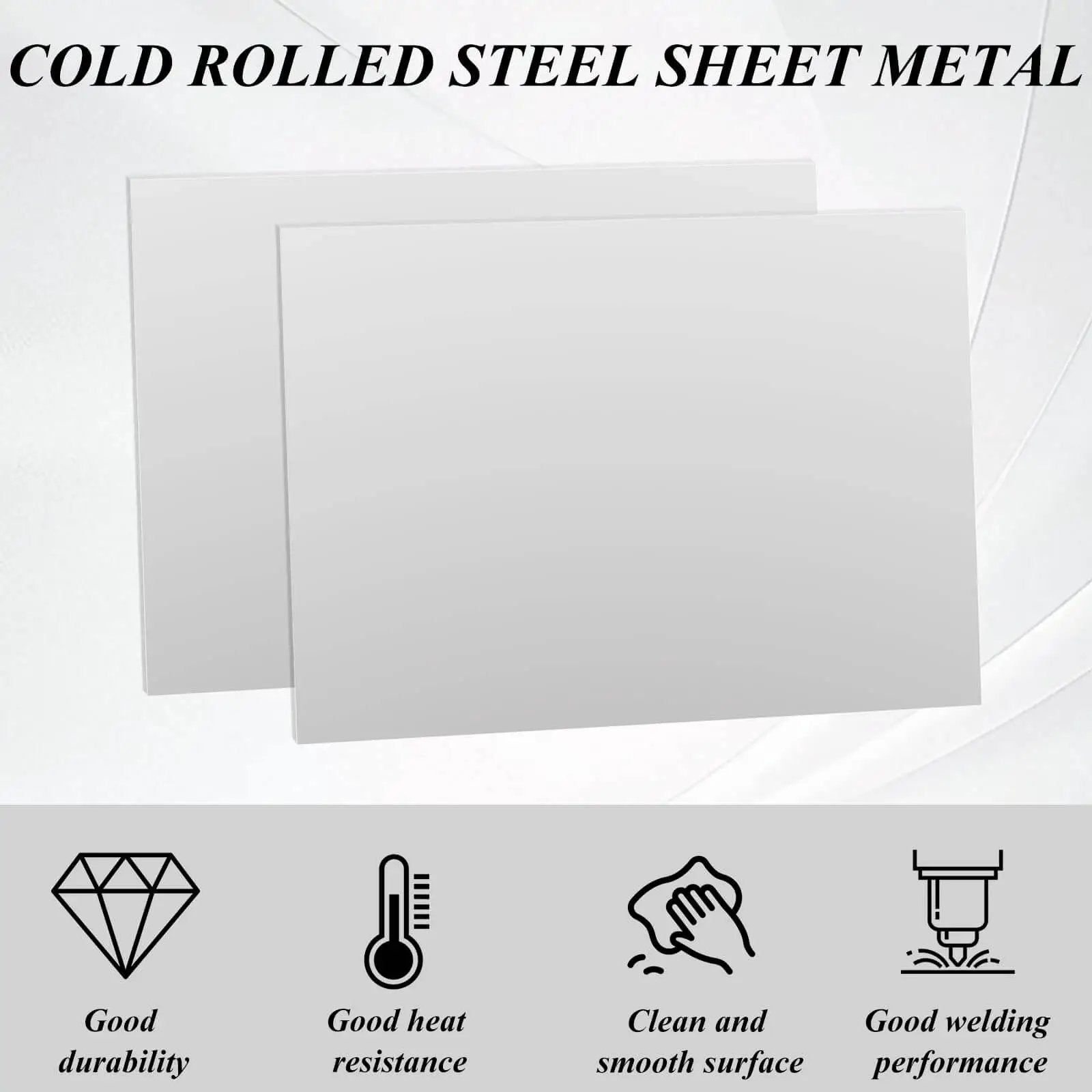4 Pack 14 Gauge 9x12 Inch Stainless Steel Sheets 304 Cold Rolled 0.078 Inch Thick 2mm Plates displayed with durability and uses