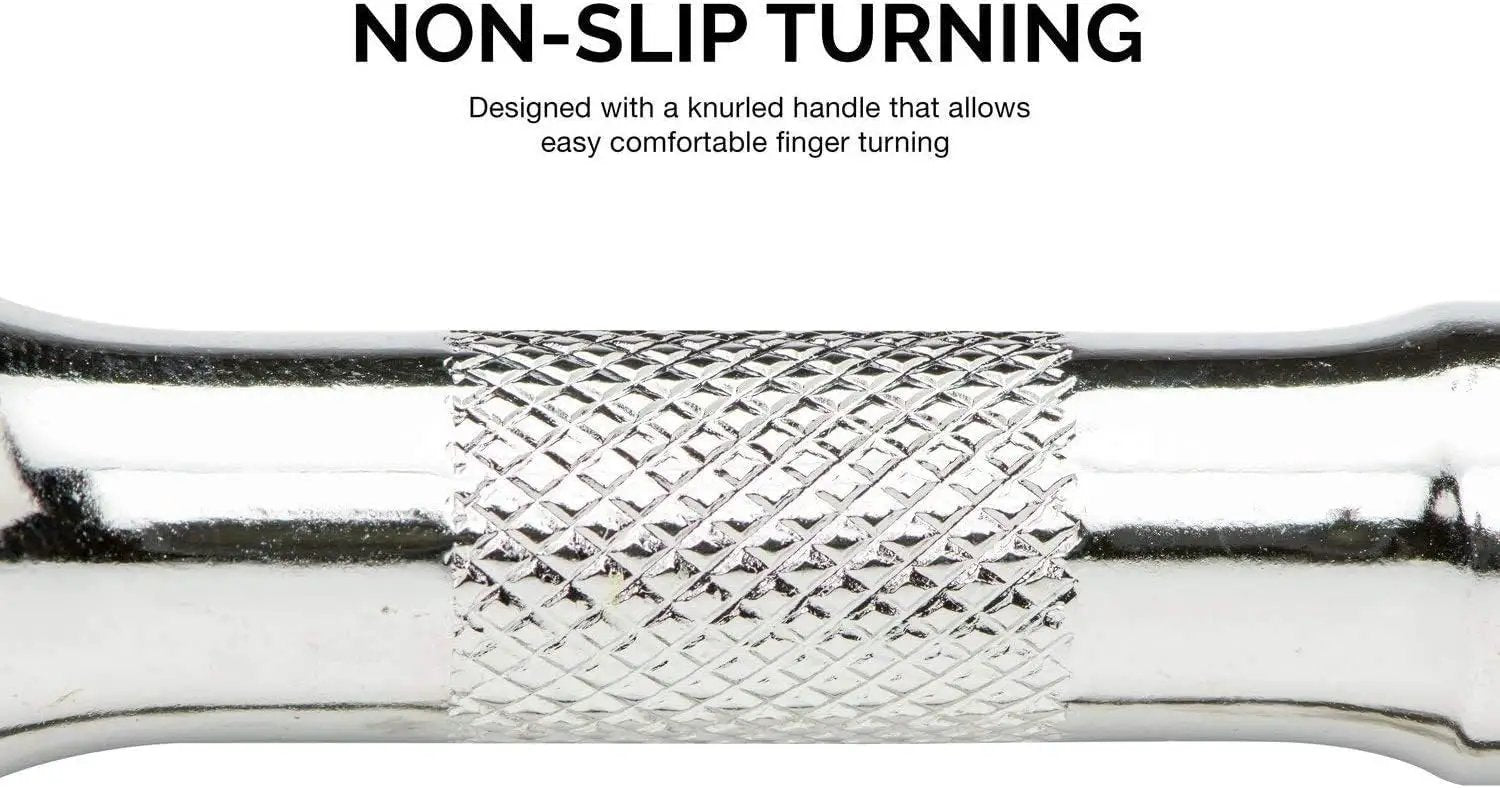 Close-up of the Nine Piece Grab And Go Wobble Extension Bar Set for Sockets With 16 Degree Convex Anvil, Chrome Vanadium Steel Construction