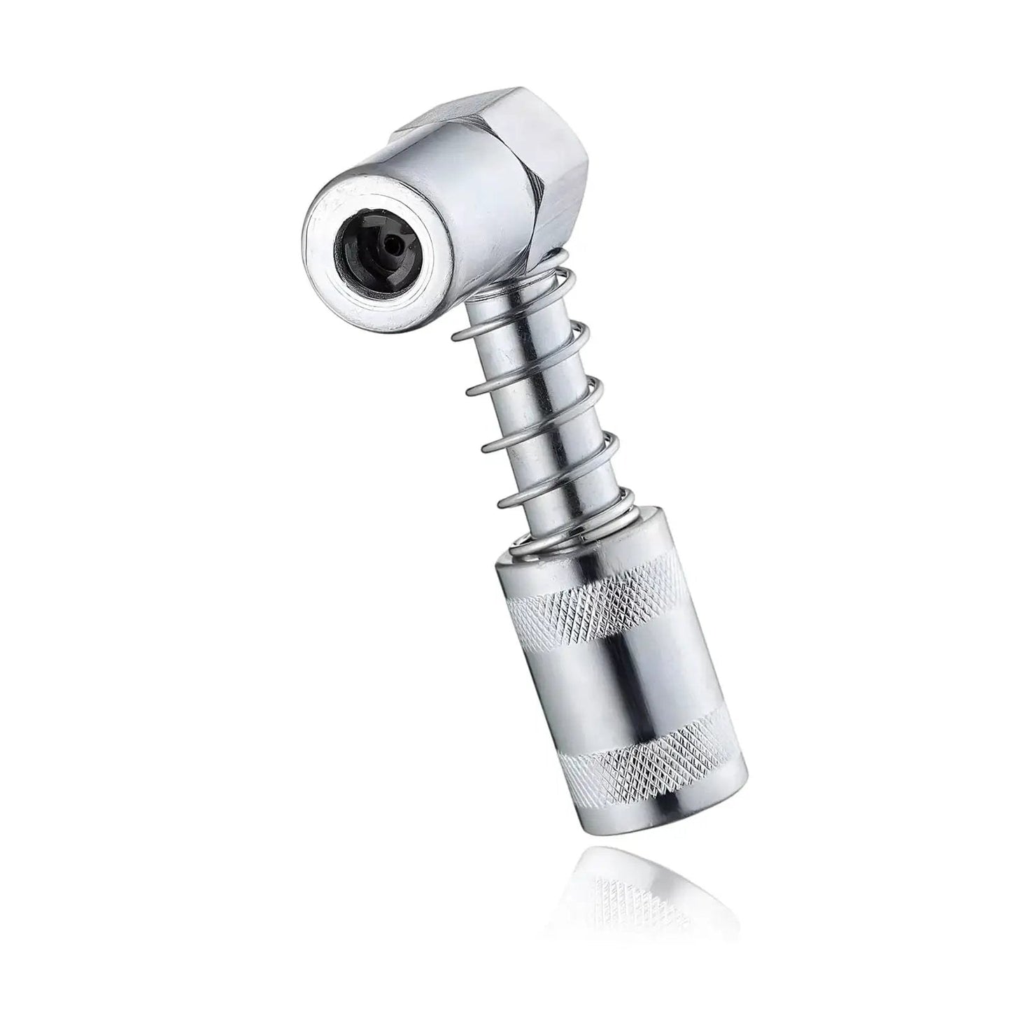 90 Degree Grease Coupler Adapter For Tight Spaces With Heavy Duty Steel Construction And Sleeves Grease Gun Lubrication Tool