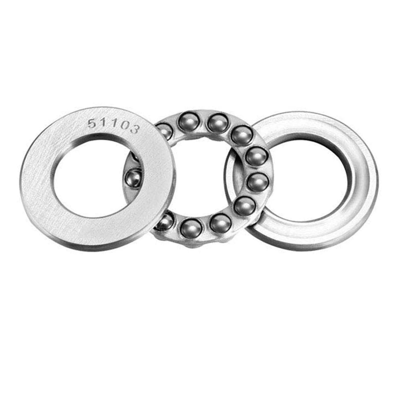 5 Pcs 51103 Thrust Ball Bearings 17mm x 30mm x 9mm Bearing Steel Single Row Roller Bearings for Oven Turntables Pumps Machinery Auto and Other Rotating Applications, High Wear Resistance and Temperature Tolerance