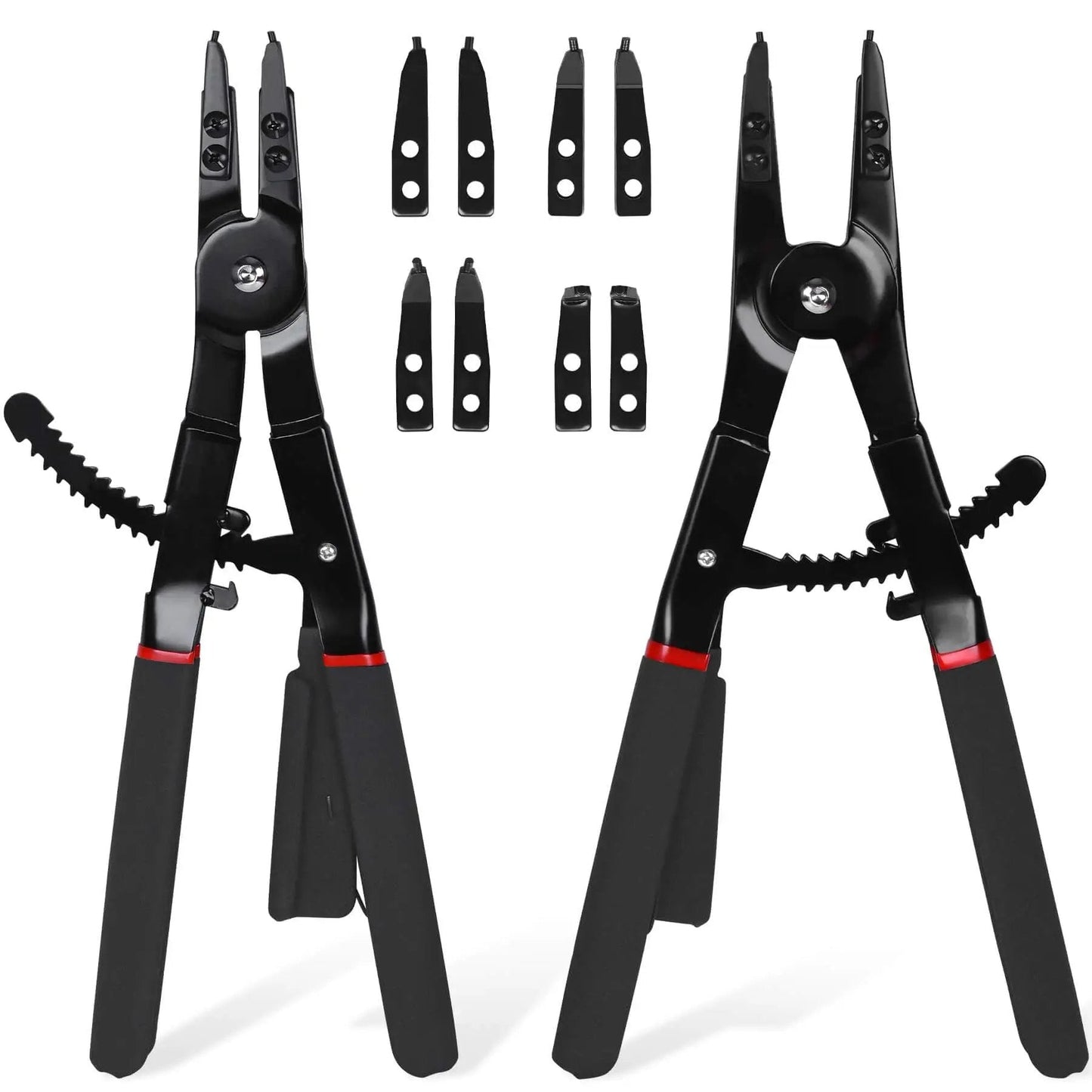 Heavy Duty Snap Ring Pliers Set Two Piece 16 Inch Circlip Pliers For Internal And External Rings With 45 Degree And 90 Degree Tips Ideal For Vehicle Maintenance And Repair By Inchoco