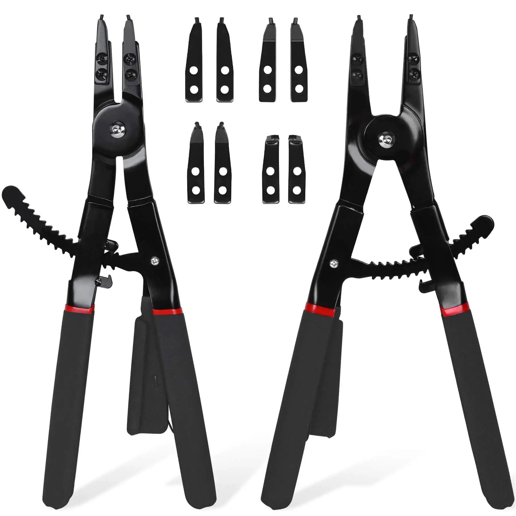 Heavy Duty Snap Ring Pliers Set Two Piece 16 Inch Circlip Pliers For Internal And External Rings With 45 Degree And 90 Degree Tips Ideal For Vehicle Maintenance And Repair By Inchoco