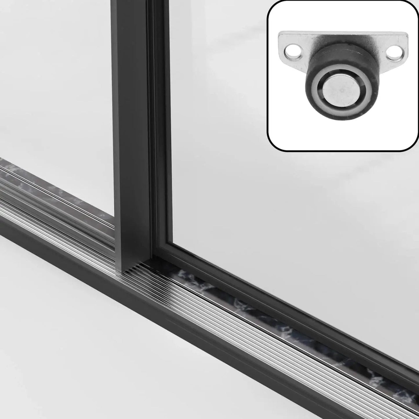 Sliding door with 8 Pack Nylon Single Wheel Screen Door Rollers With Galvanized Wheel Side Mount For Sliding Doors And Furniture Wardrobe Cupboard Closet Electroplating Pulley System Wear-Resistant Anti-Corrosion Rust-Resistant