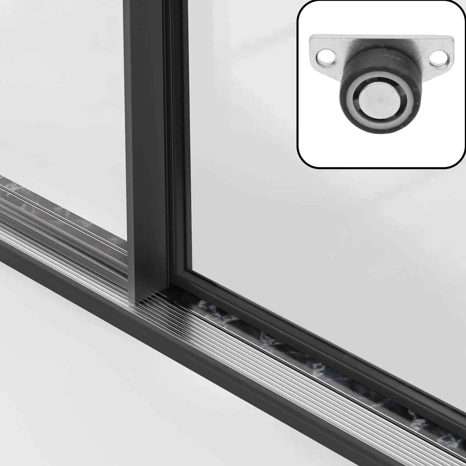 Sliding door with 8 Pack Nylon Single Wheel Screen Door Rollers With Galvanized Wheel Side Mount For Sliding Doors And Furniture Wardrobe Cupboard Closet Electroplating Pulley System Wear-Resistant Anti-Corrosion Rust-Resistant