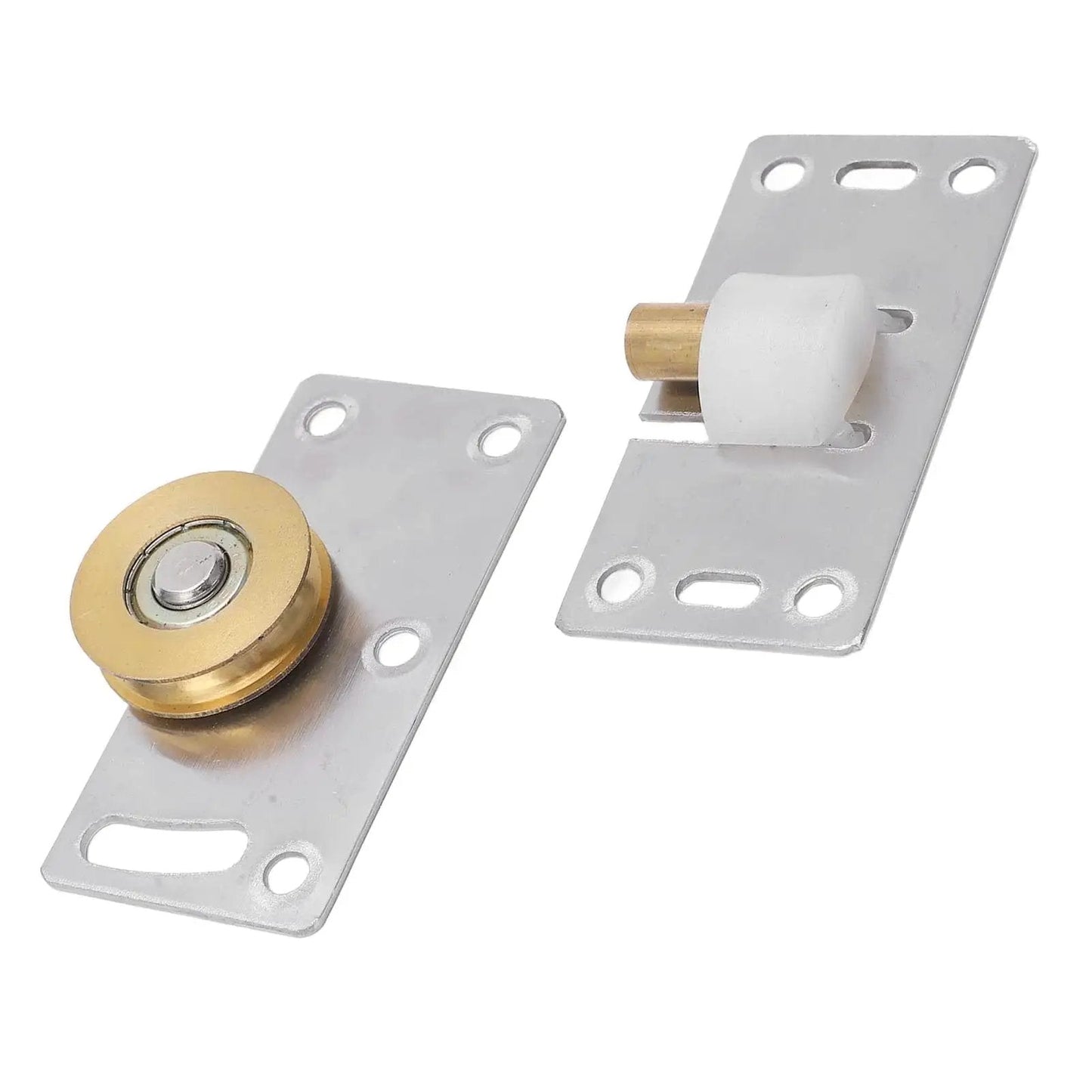 Two Sets 30mm Sliding Door Roller Wheels With Brackets Heavy Duty Stainless Steel Pulley Set for Closet Wardrobe