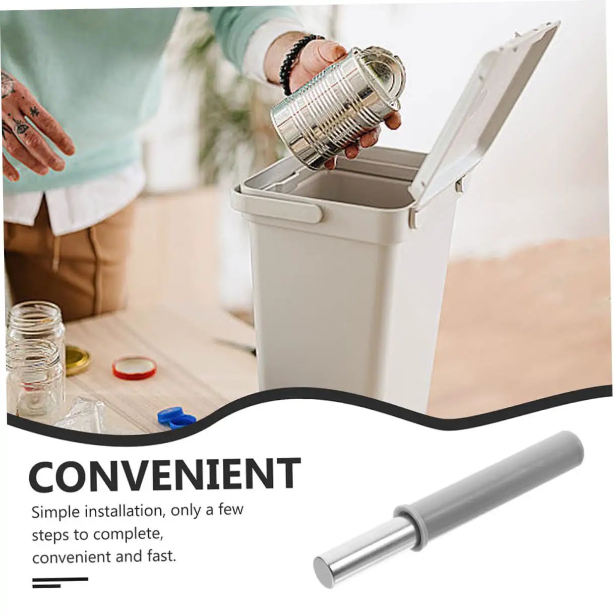 Hydraulic Trash Can Dampers 2 Pack For Quiet Soft Close And Noise Reduction Durable Damping Device For Home And Office Bins