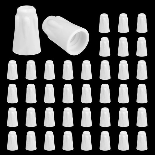 40 Pieces Large Ceramic Wire Connectors For High Temperature Electrical Repairs White Waterproof Insulated Porcelain Twist Caps Heavy Duty Heat Resistant Ceramic Wire Nuts For Heating Systems And Industrial Electrical Projects