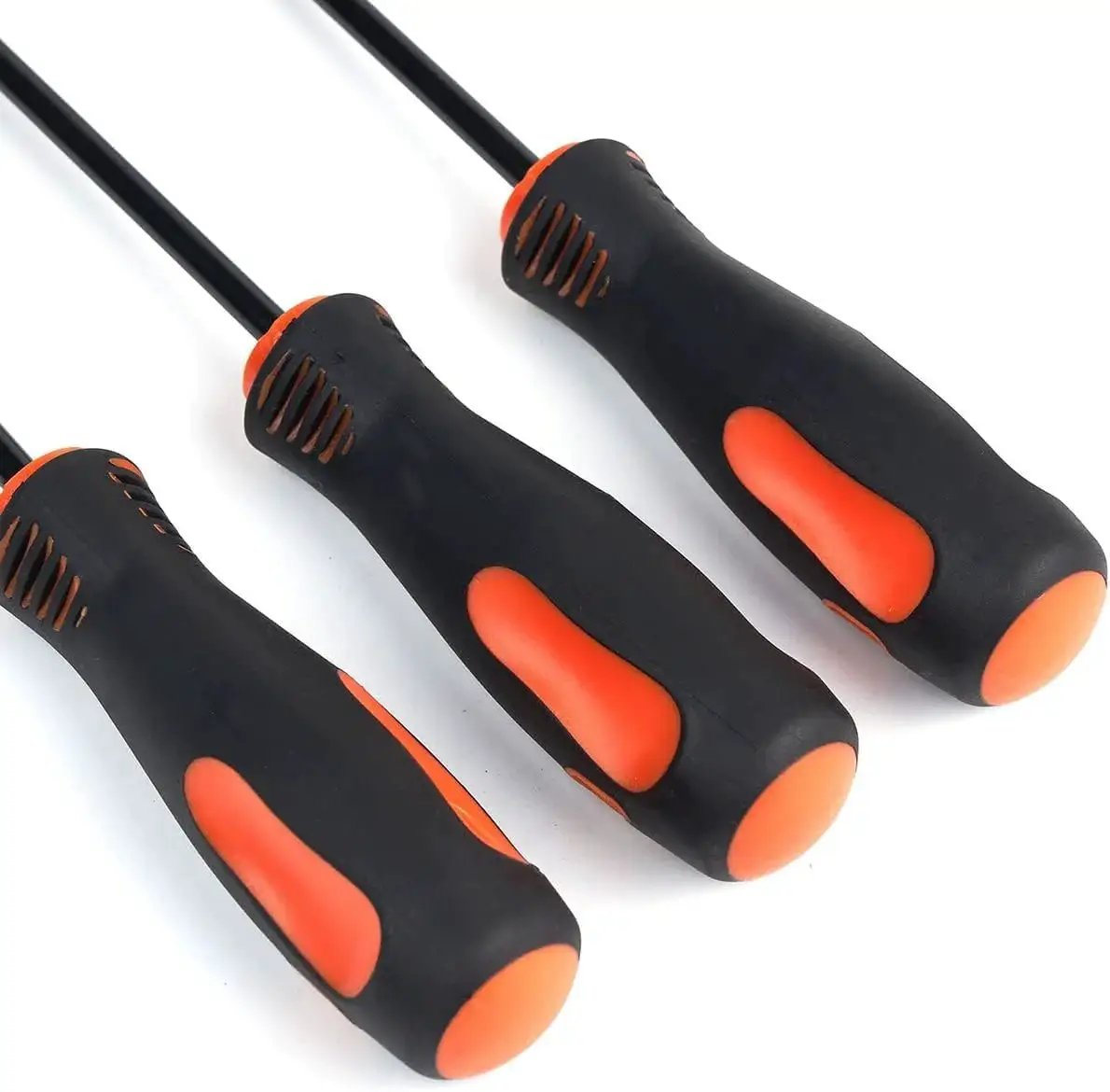 Close-up of ergonomic grips from 9 Piece Precision Hook And Pick Set With Scraper For Car And Home DIY Repairs, ideal for tight spots.