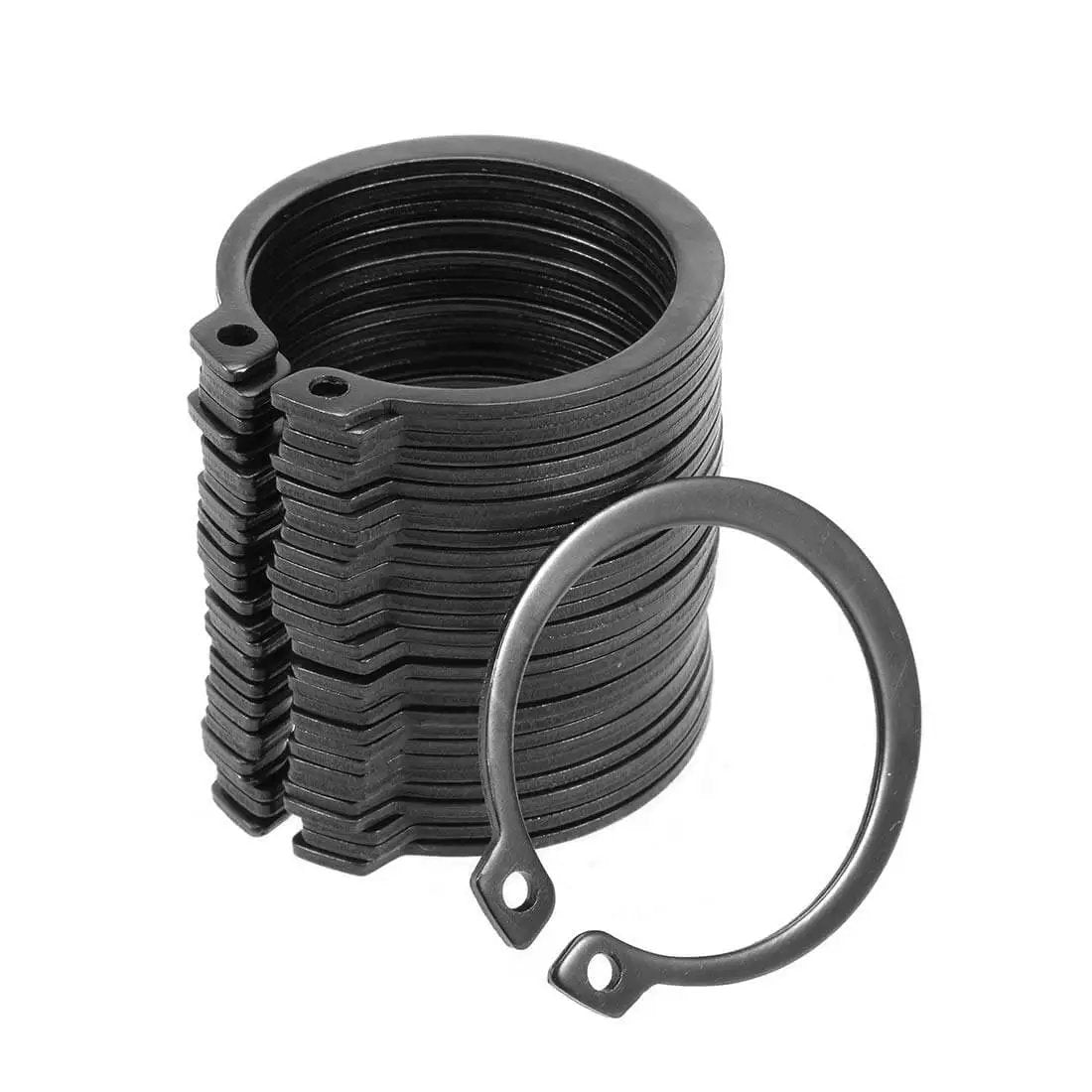 38mm External Circlips C Clip Retaining Ring 50Mn Steel 30 Pcs for Shafts in Machined Grooves, stack of durable snap rings