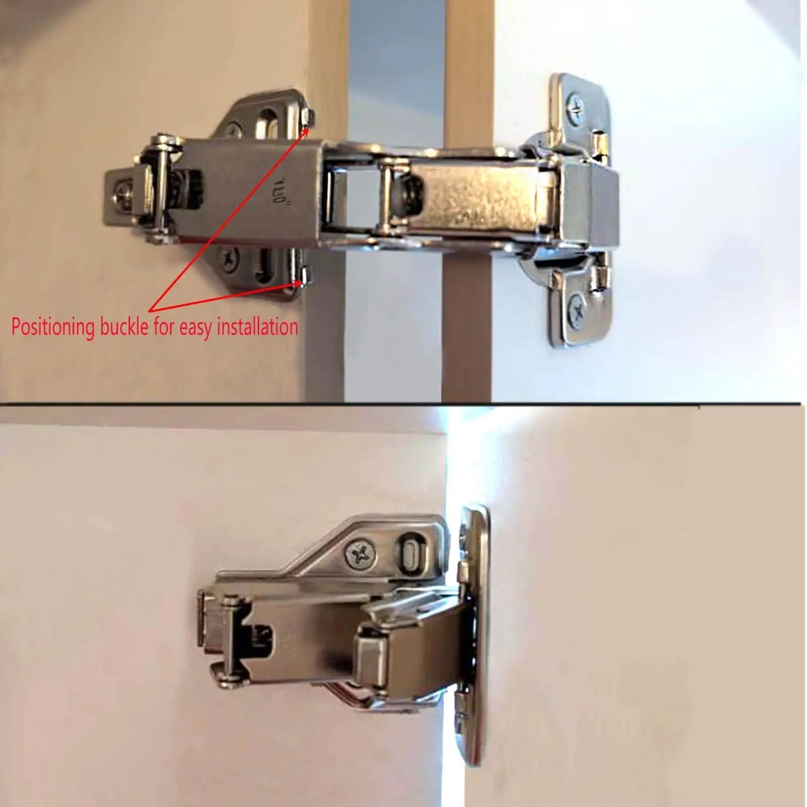 180 Degree Frameless Cabinet Hinges With Soft Close For Quiet Smooth Closure Nickel Plated Steel Concealed Hydraulic Adjustable Mechanism