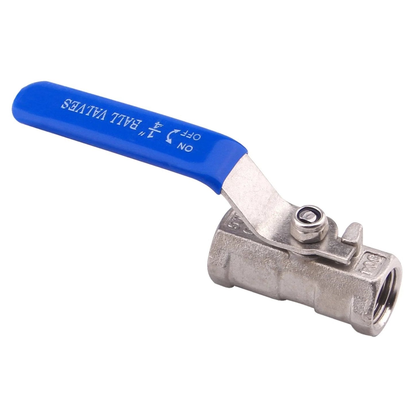 Stainless Steel Ball Valve 1Pc Type 0.25 Inch NPT Standard Port For Water Oil And Gas Pack Of 2, 304 Stainless Steel