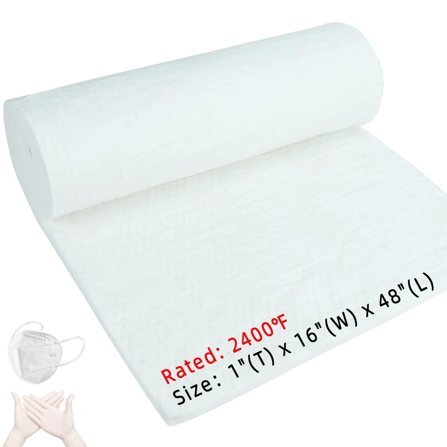 Ceramic Fiber Blanket Insulation For Fireproof Baffles And Wood Stoves 2400F High Temperature Resistance Thick 1 Inch 48 By 16 By 1 Inches Beefed Up For Chimneys Stoves And Forge 1 Pc By BOKE YOUNG
