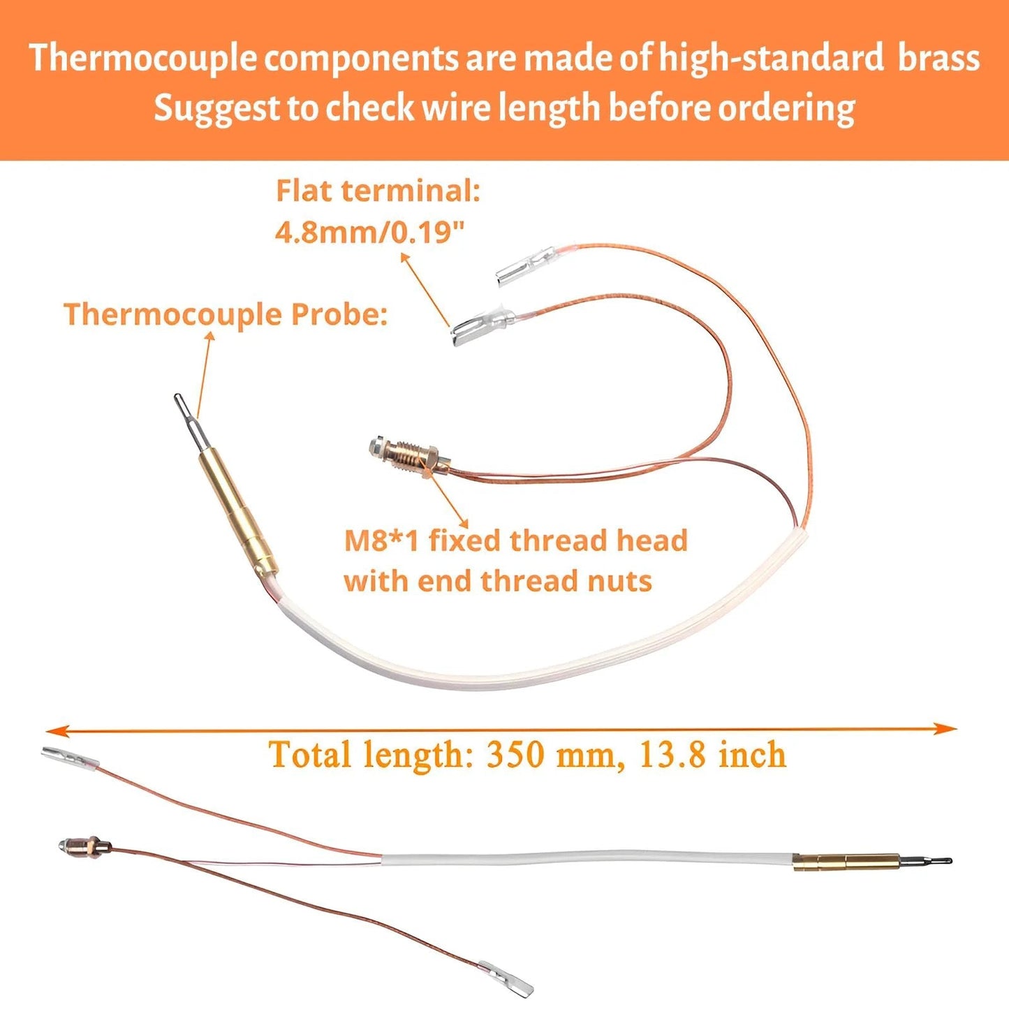Thermocouple And Tilt Switch Safety Sensor Kit For Propane Patio Heaters Must Have Thirteen Point Eight Inch Long Replacement Parts