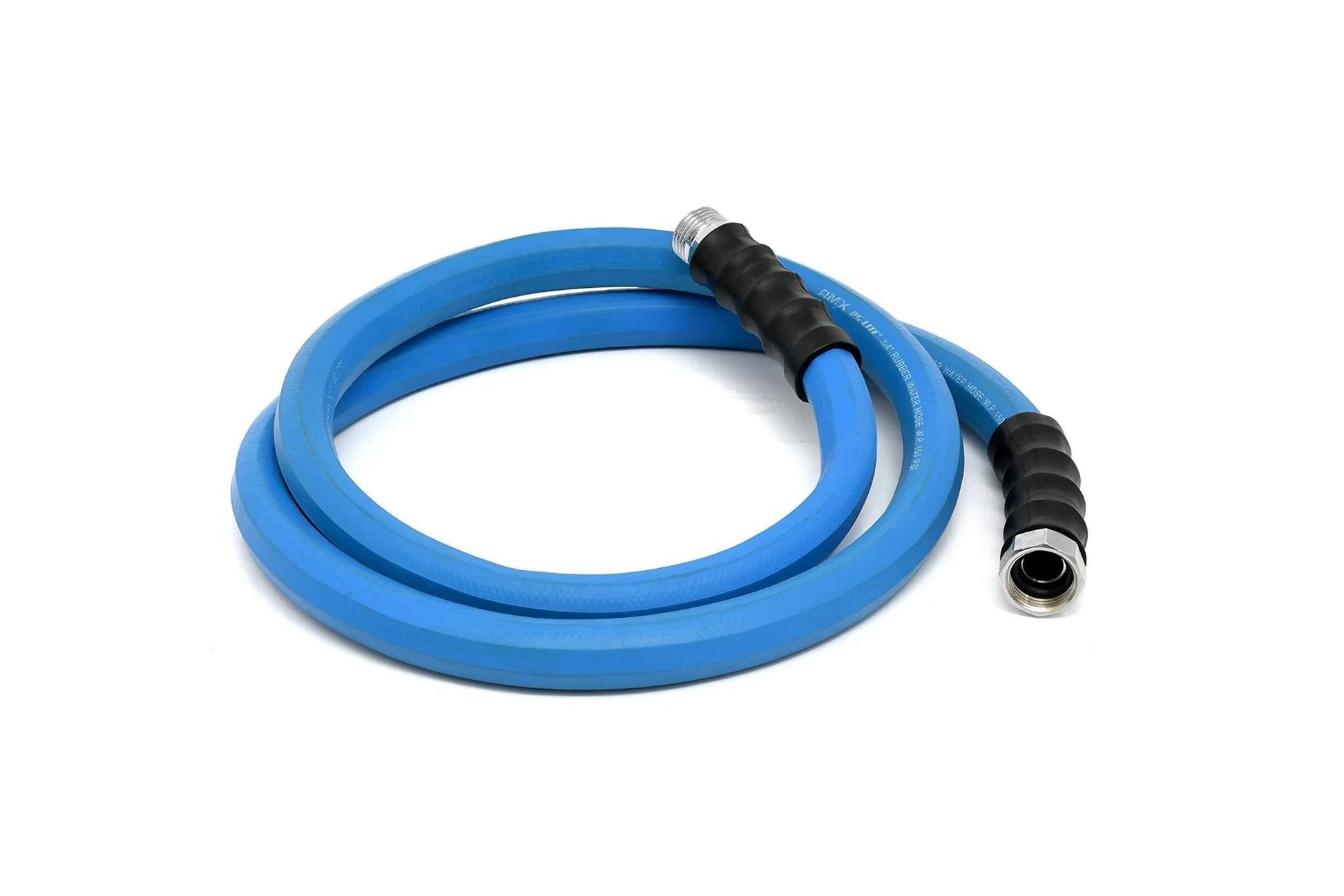 Ultra Light Rubber Garden Hose Three Quarter Inch Six Foot For Hot And Cold Water 500 PSI Maximum Pressure With Polyester Braided Construction Pro Grade And 100 Percent Rubber