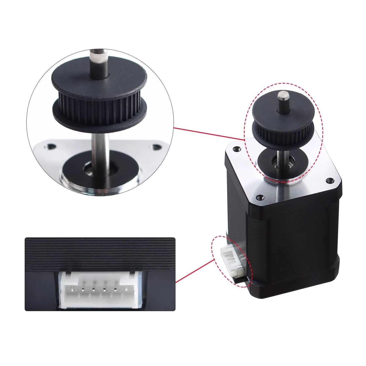Replacement Nema 17 Stepper Motor For K1 And K1 Max 42x60 Mm One Point Eight Degree 2 Phase With 2A shown with connectors