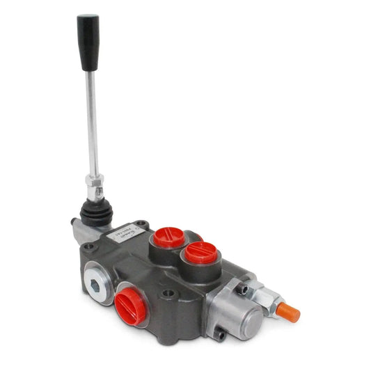 Open Center Monoblock Hydraulic Directional Control Valve With One Spool, 21 GPM, 3625 PSI, SAE Ports, Spring Return, Anti Drop Load Checks