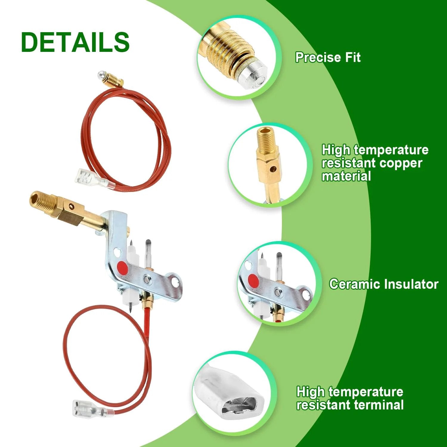 Exact Fit Pilot Assembly Direct Replacement For Mr Heater Portable Buddy MH9B MH9BX And DeWalt 78422 ODS Compatible With MH18B Space Heaters showing copper material and connections