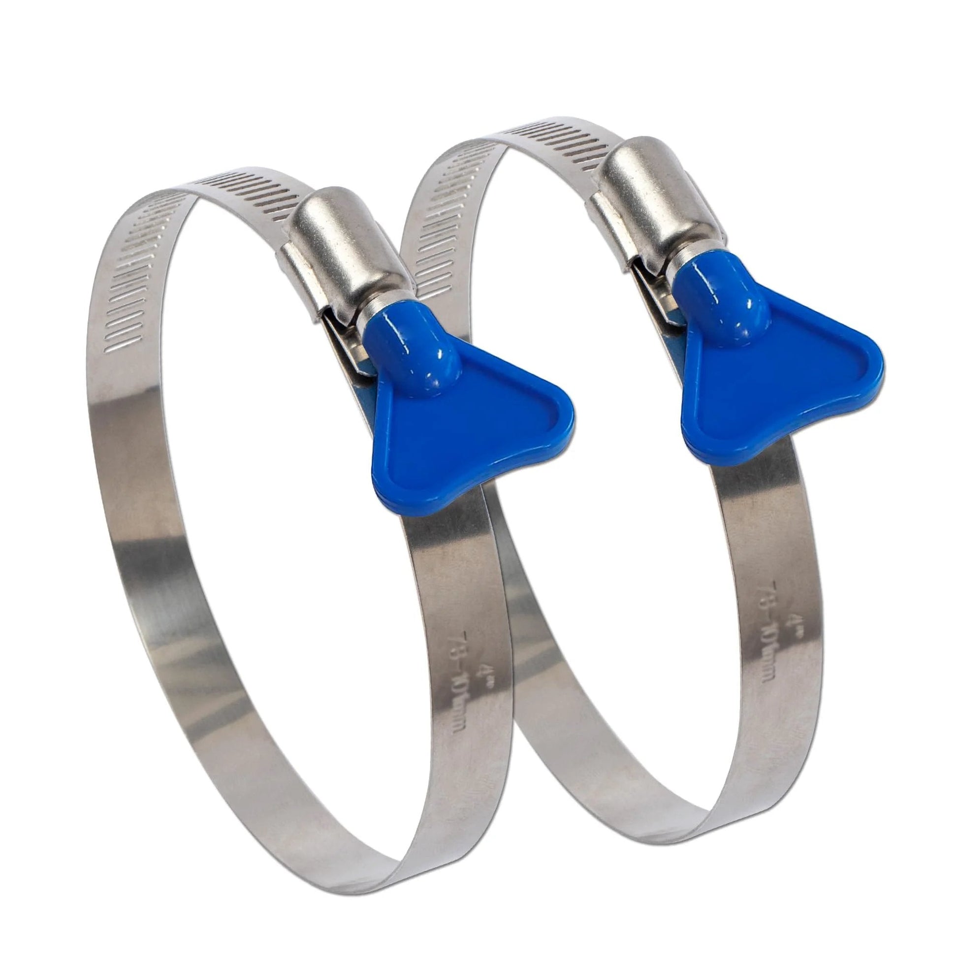 Beefy 2 Pack 4 Inch Key Type Worm Gear Hose Clamps 304 Stainless Steel Rust Resistant Adjustable 91 to 114 Mm Heavy Duty Clamps