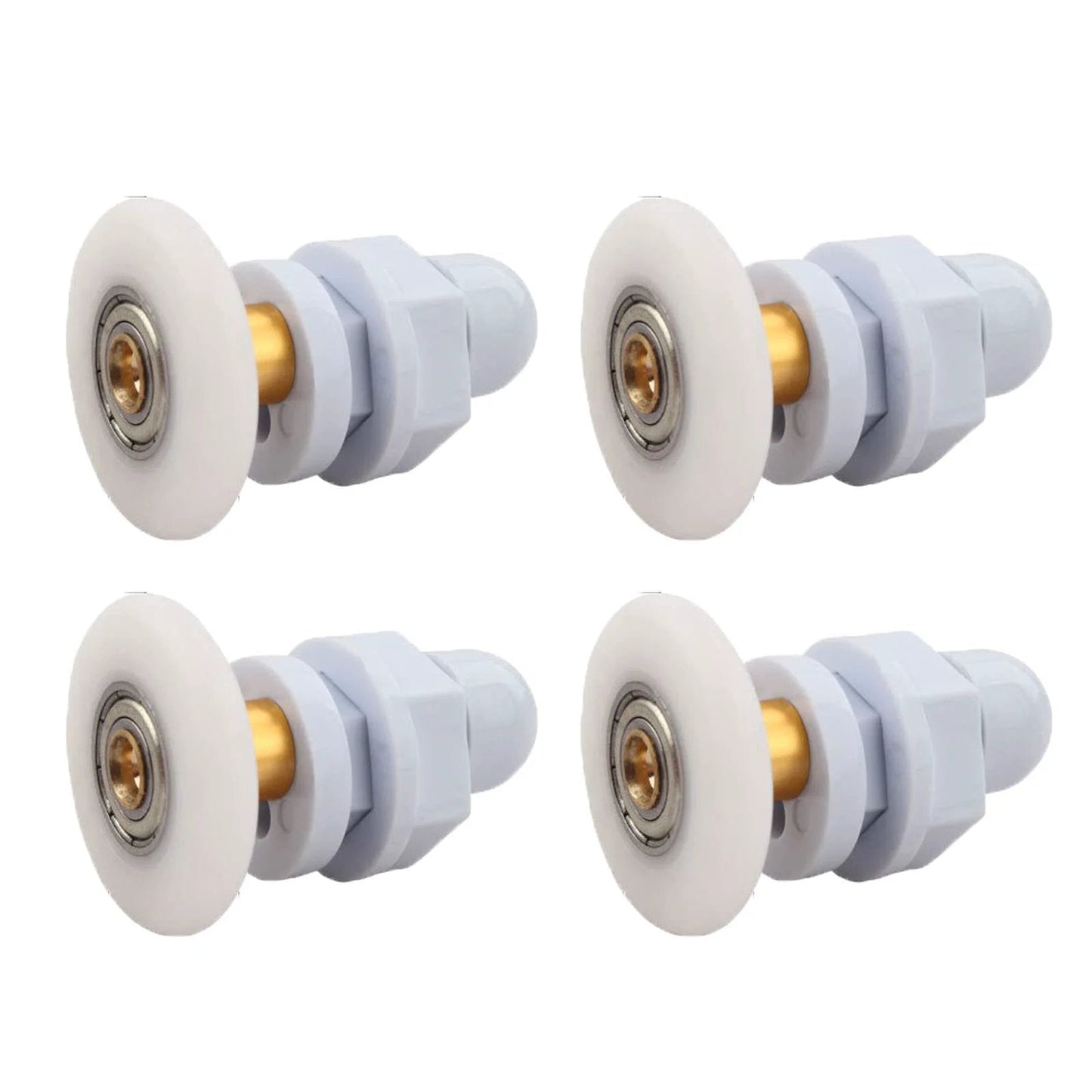 4PCS 29mm shower door rollers replacement with copper rod pulley, nylon runners and stainless steel hardware