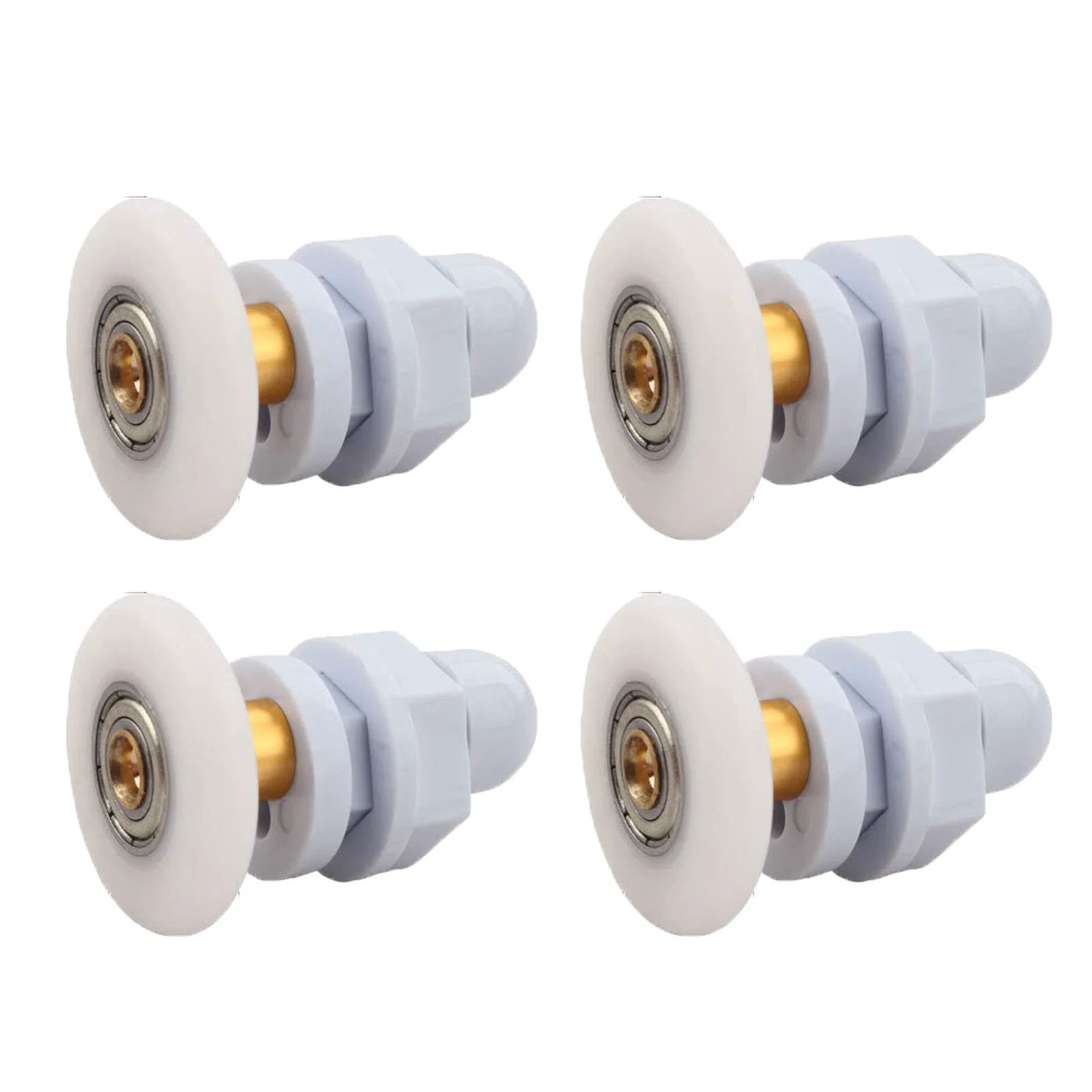 4PCS 29mm shower door rollers replacement with copper rod pulley, nylon runners and stainless steel hardware