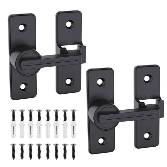 2 Pack Heavy Duty 180 Degree Barn Door Lock Hardware With Thickened Flip Latches For Sliding Barn Doors Matte Black Finish