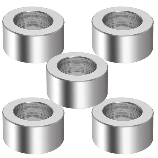 Five Pack M12 Aluminum Spacers 12.5 Mm Inner Diameter 20 Mm Outer Diameter 10 Mm Length Unthreaded Standoff Bushings