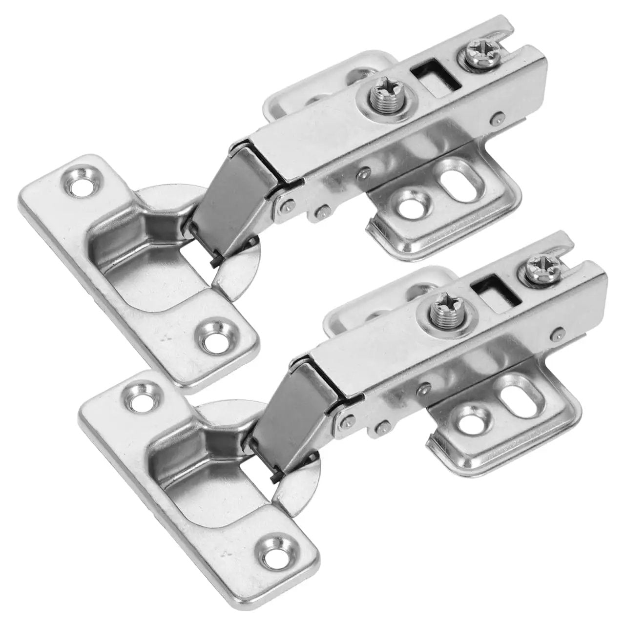 Soft Closing Frameless Cabinet Hinges Two Pack For Replacement Doors With Hydraulic Slow Close Hidden Damping Clean Modern Look Cold Rolled Steel Construction For Kitchen And Wardrobe Installations VillCase, close-up