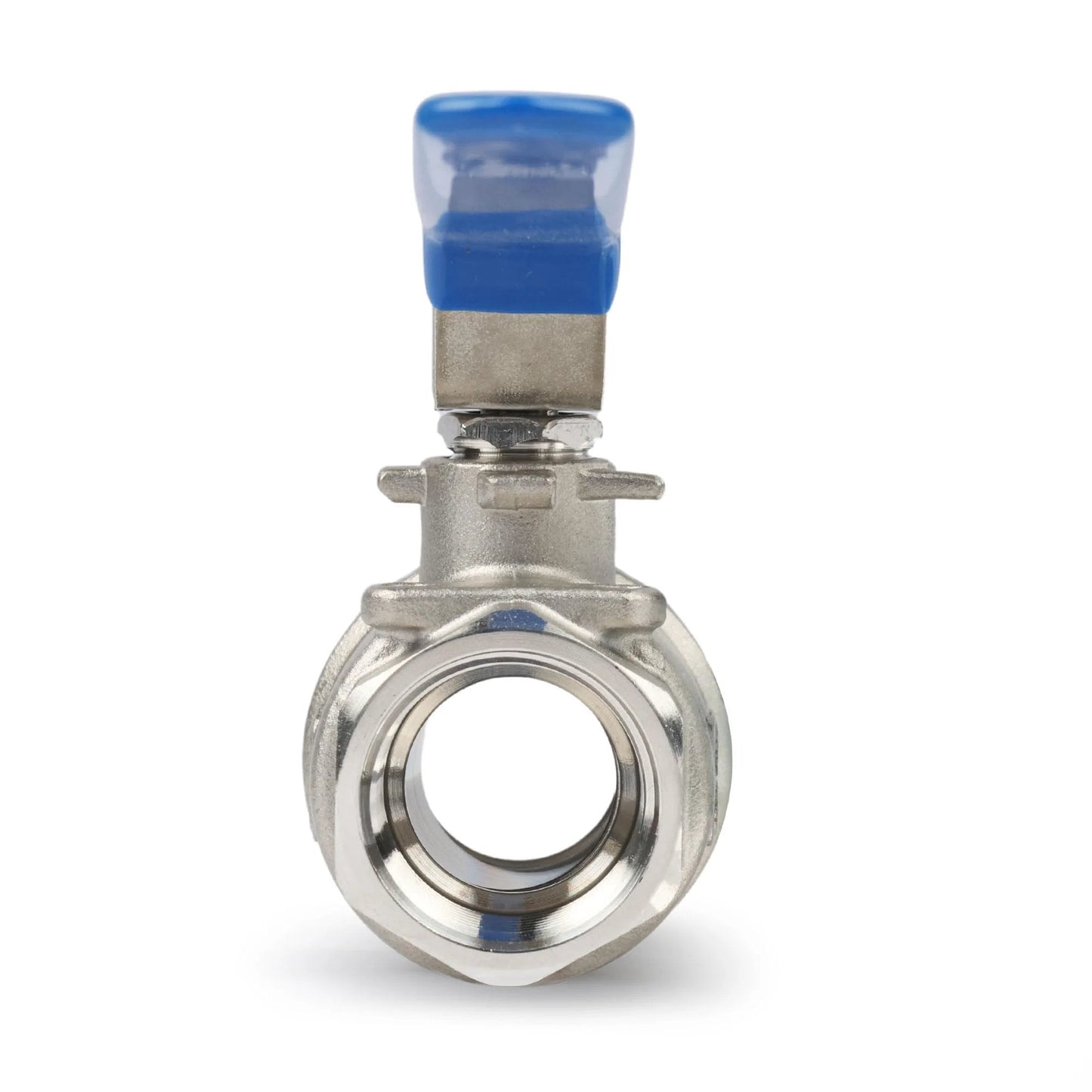 Three Quarters Inch Ball Valve Built Tough With Full Port 316 Stainless Steel Heavy Duty Corrosion Resistant 1000 WOG NPT Female For Water Oil Gas Industrial And Home Use front view