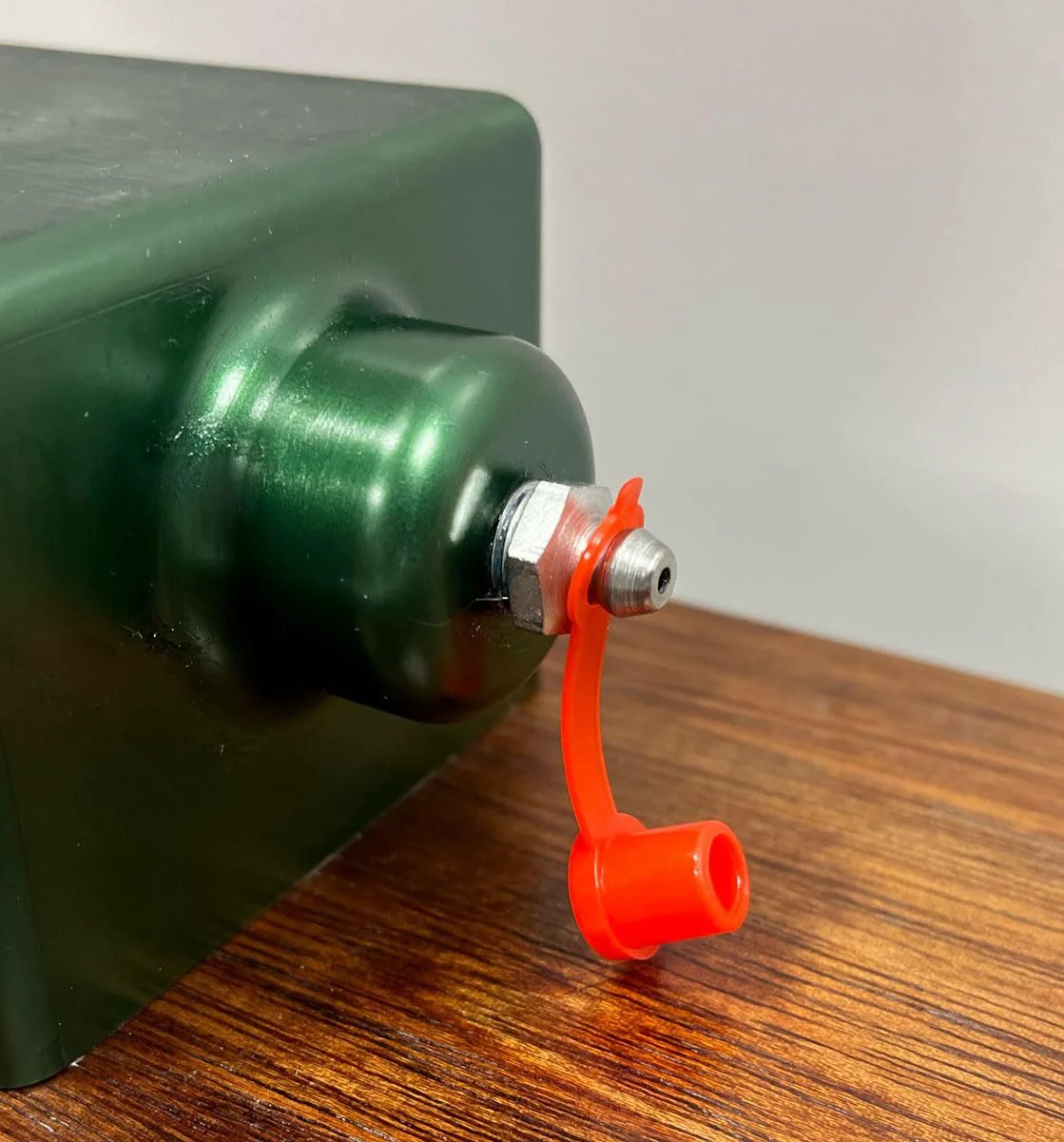 Red 50 Count Grease Fitting Caps With Integrated Collar For All SAE And Metric Fittings By LockNLube 1.67 Inch Overall Length Keeps Cap Attached And Protects Fittings From Dirt And Contaminants