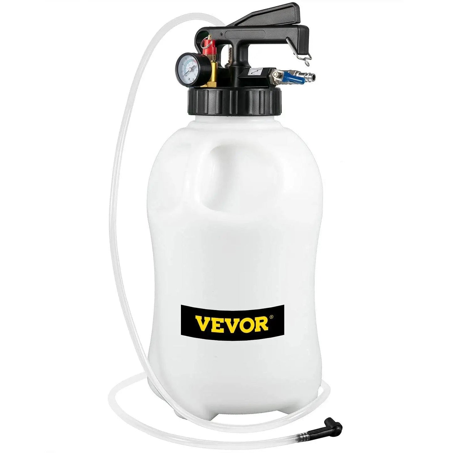 Two Way ATF Transmission Fluid Pump Dispenser Kit With 14 Adapters 10L Capacity, pneumatic pump with gauge and hose