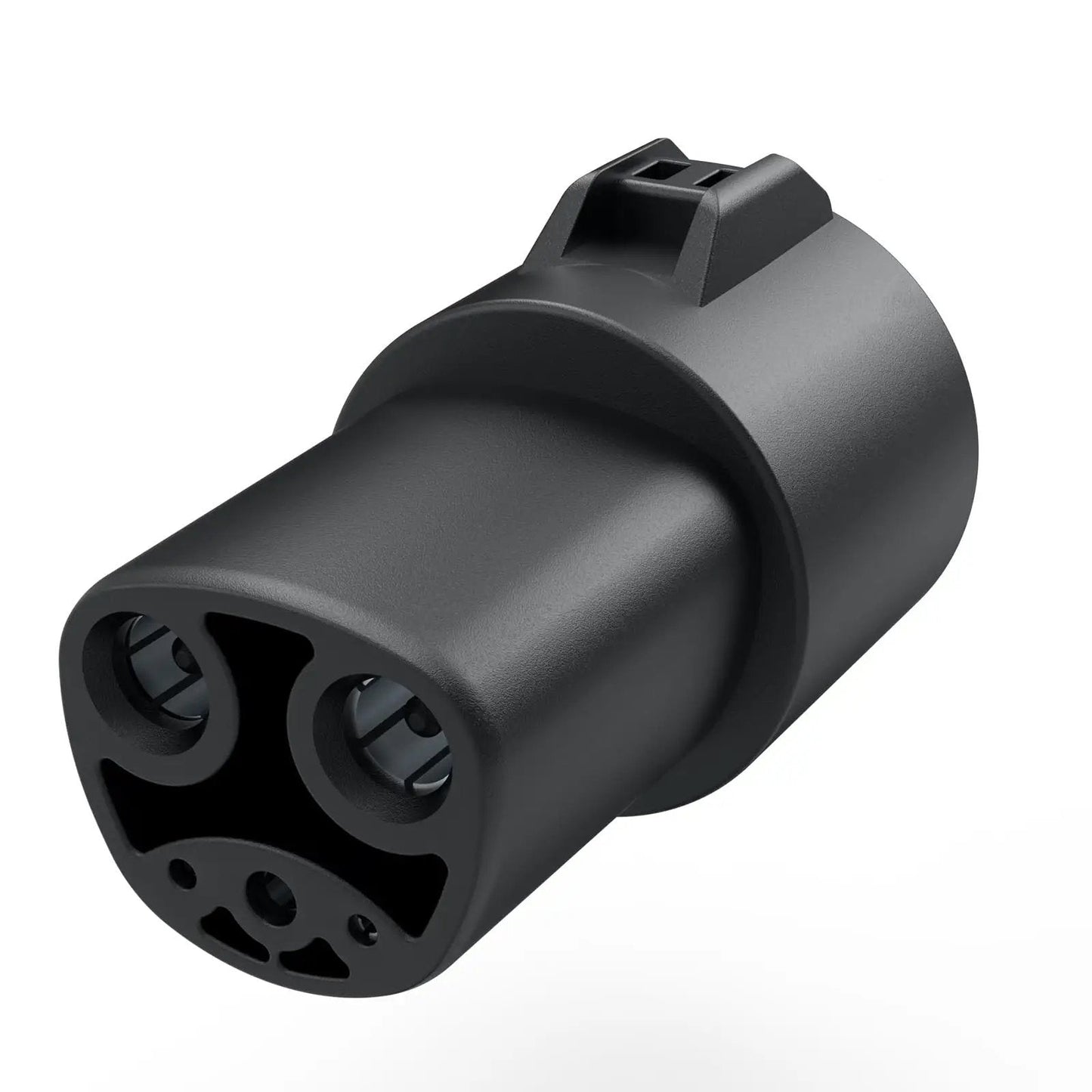 Close-up of J1772 To Tesla Charger Adapter For Model 3 Y X S Cybertruck, SAE J1772 To NACS EV Adapter, 80 Amp 250V, SGS Certified.