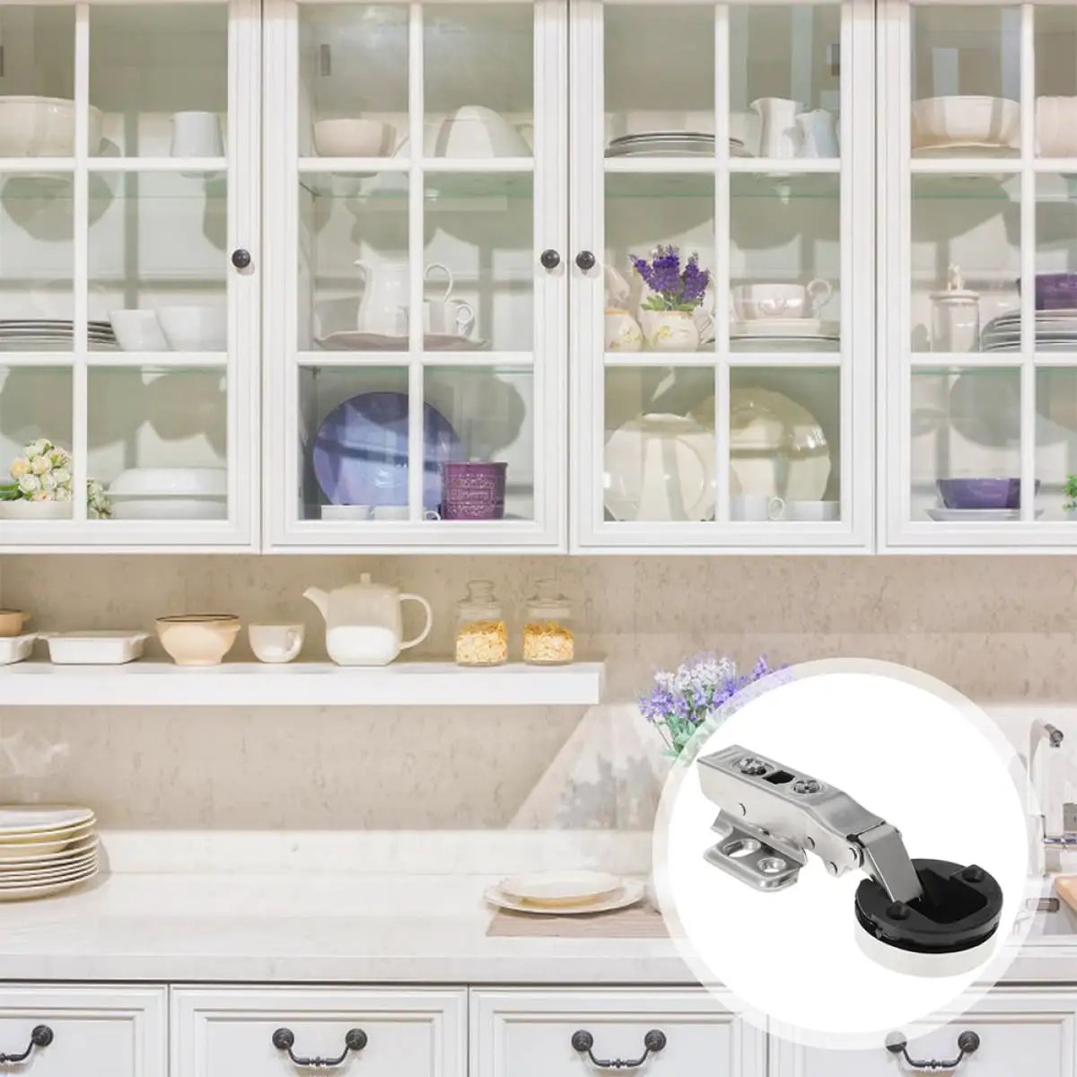 4 Pack Hydraulic Glass Door Hinges With Soft Close Damping For Kitchen Cabinets And Wine Cabinet Doors Quiet Smooth Closing Durable