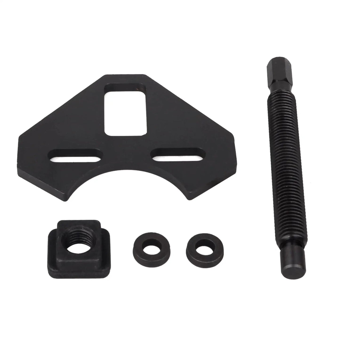 Universal Hub Removal Tool Kit for Wheel Bearing Hubs and Brake Discs showing remover plate, washers, insert, screw set