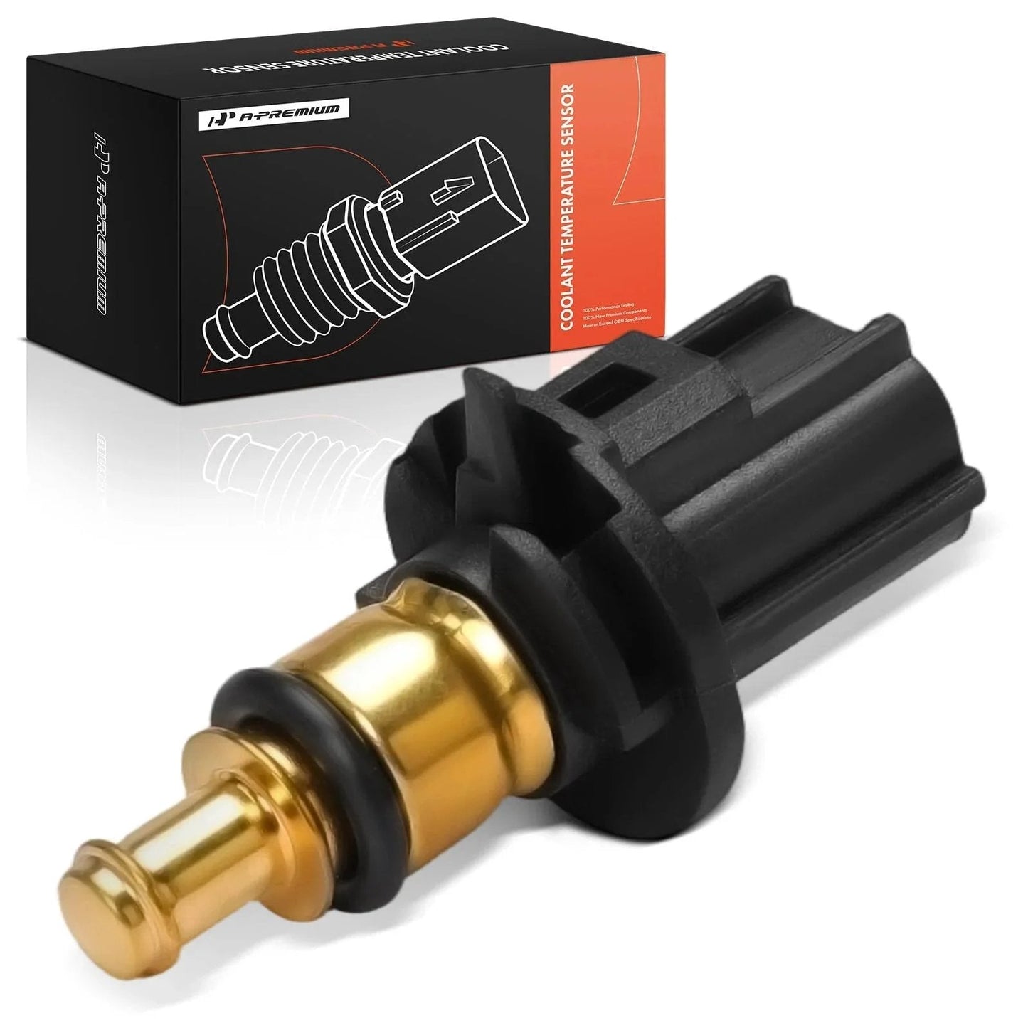Engine Coolant Temperature Sensor 2 Pins Fits Jeep Grand Cherokee Wrangler Compass Patriot Dodge Avenger Chrysler Sebring Voyager Pacifica And Other 200 Series Models 2007 2024, shown with connector and packaging