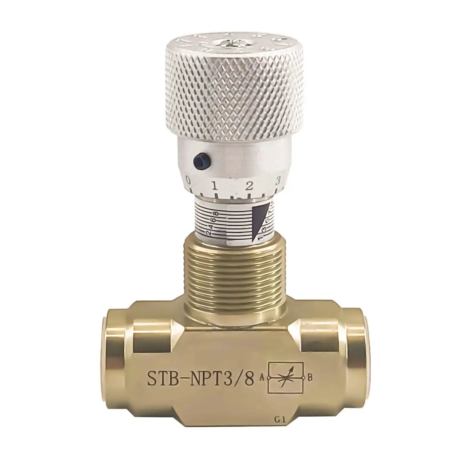 Heavy-Duty Hydraulic Needle Valve With 3/8 NPT Connection In Carbon Steel, Flow Control For Hydraulic Systems