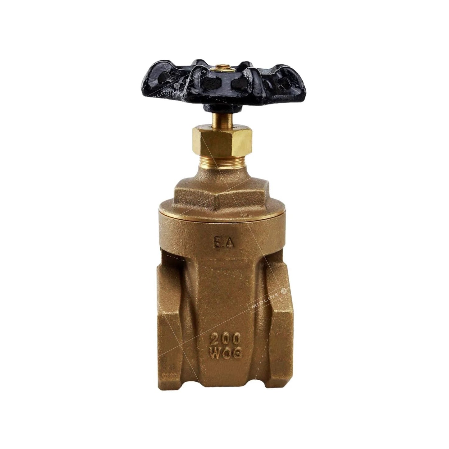 Heavy Duty Gate Valve With Wheel Handle For Home Or Pro Plumbing Workhorse, 1 In Cast Brass Water Shutoff, front view