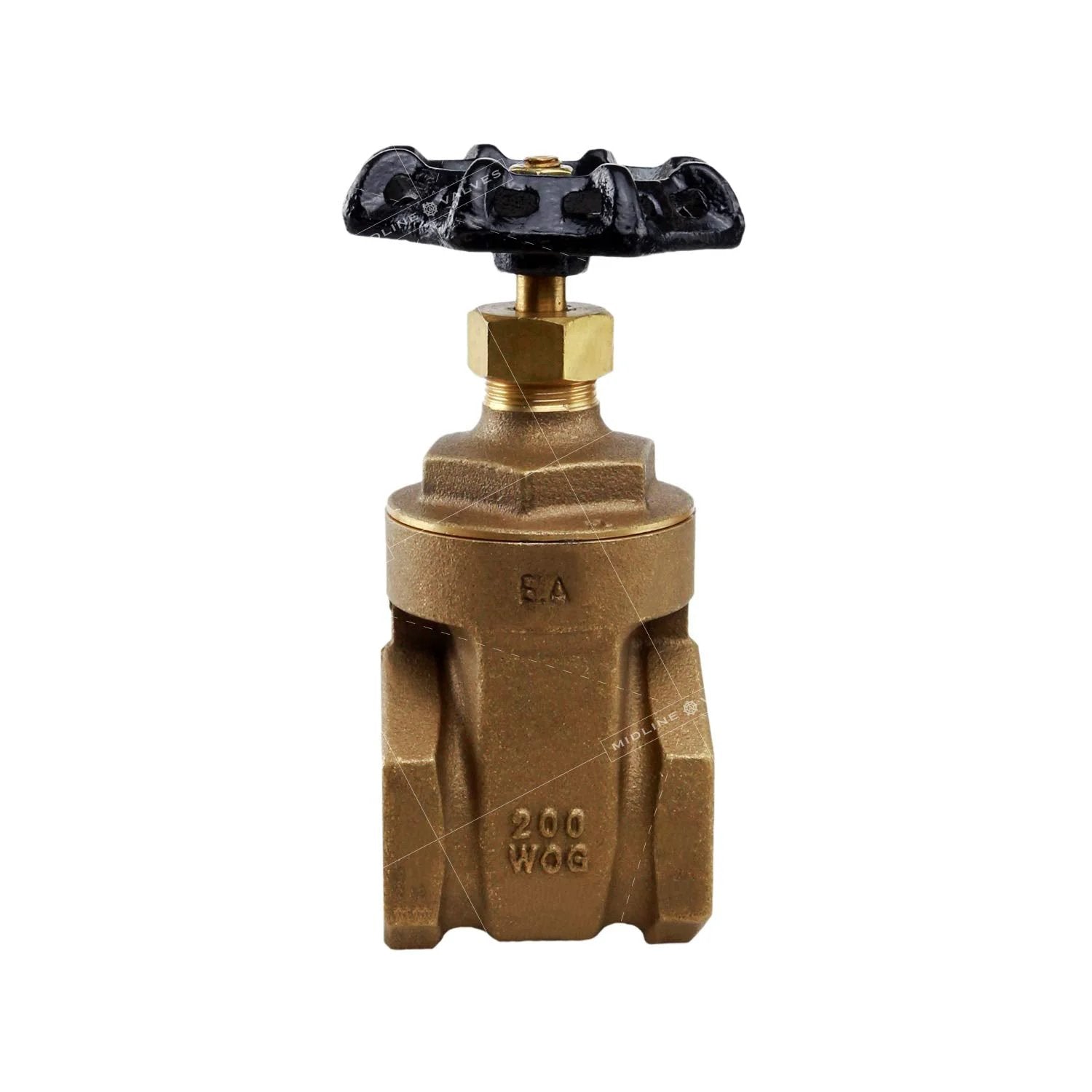 Heavy Duty Gate Valve With Wheel Handle For Home Or Pro Plumbing Workhorse, 1 In Cast Brass Water Shutoff, front view