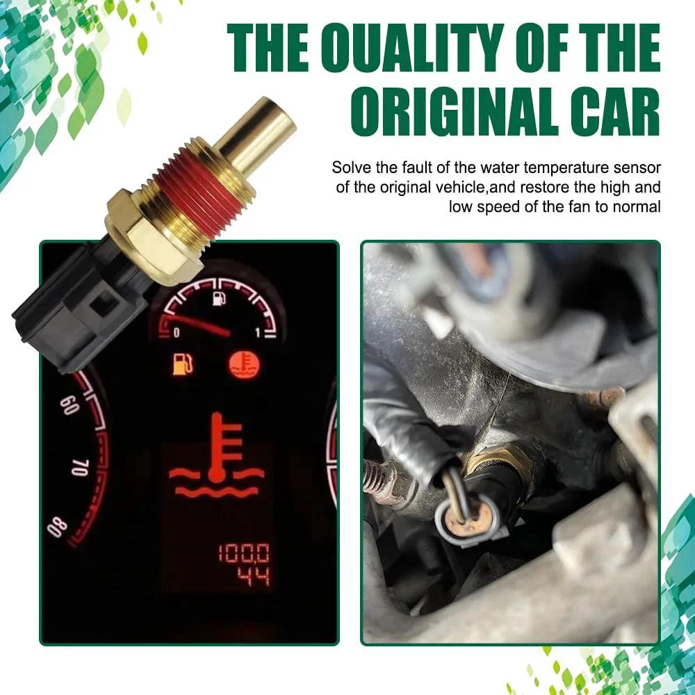 Engine Coolant Temperature Sensor For Jeep Grand Cherokee Middrivr Drop In Direct Replacement Water Temperature Sensor Supports Accurate Readings Easy Install Replaces OEM 56027873 showing sensor and gauge.