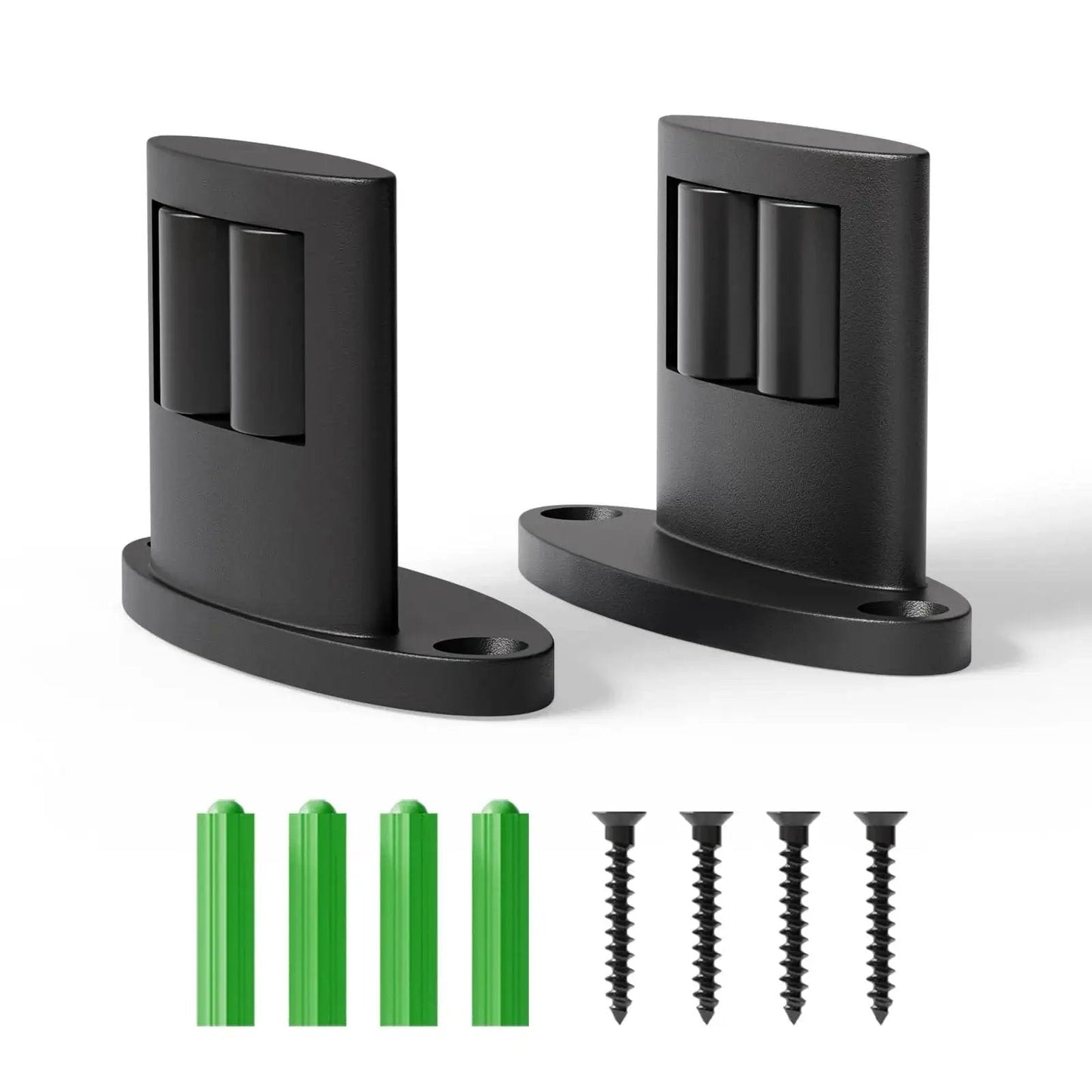 Sliding Barn Door Floor Guide 2 Pack Bottom Double-Sided Small Rollers Guides Aluminum Alloy Floor Mounted for Smooth Quiet Door Sliding.
