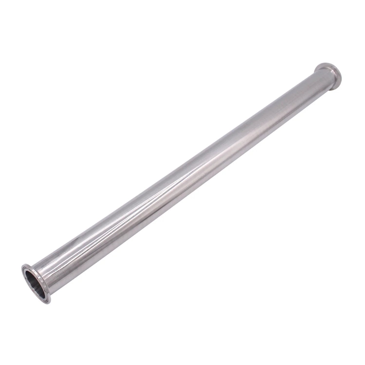 Heavy Duty Sanitary Spool Tube For Tri Clamp 1.5 Inch Connectors, Stainless Steel 304 Seamless Round Tubing, 24 Inch Length, 50.5mm Ferrule