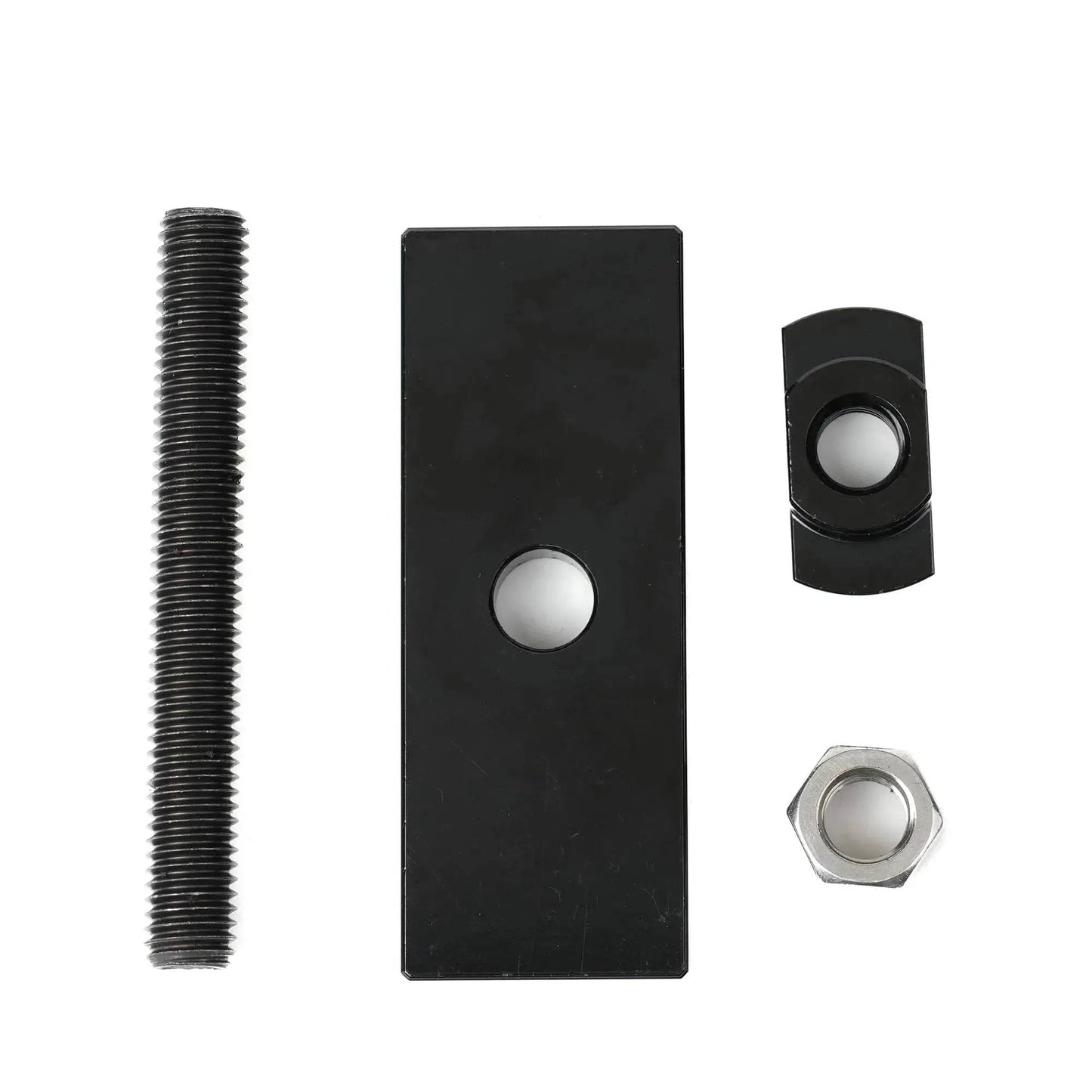 Parts of Needle Bearing Puller Tool for Toyota 8 Inch IFS Clamshell Front CV Axle SD20B, including metal components.
