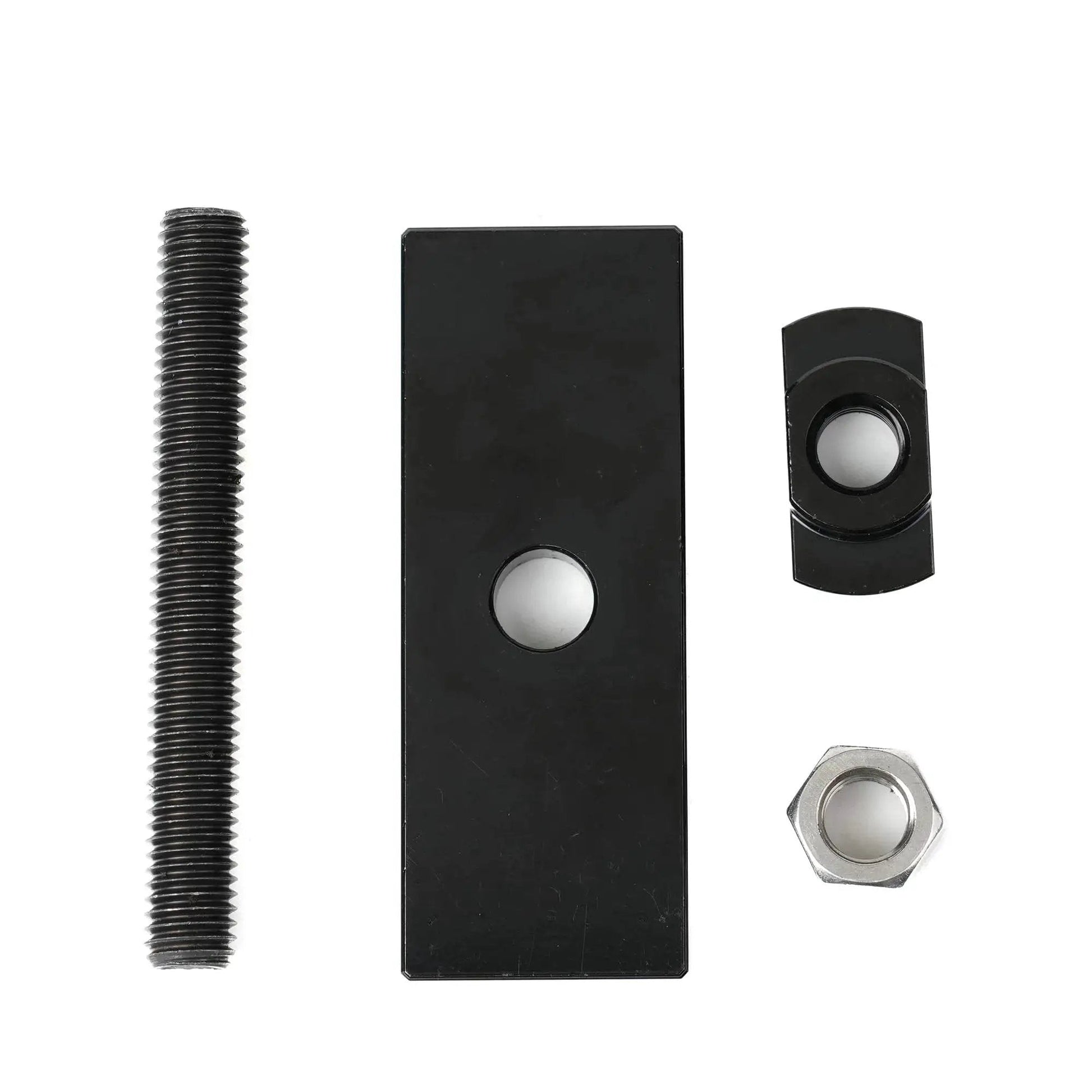 Parts of Needle Bearing Puller Tool for Toyota 8 Inch IFS Clamshell Front CV Axle SD20B, including metal components.