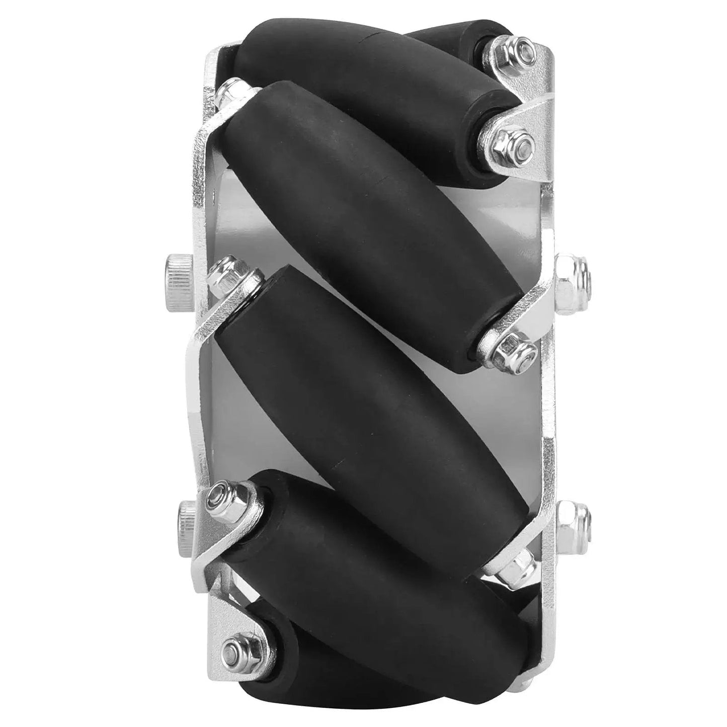 Mecanum Wheel Set Four 100mm Durable Steel Aluminum Frame Mecanum Wheels With Grippy Rubber Rollers