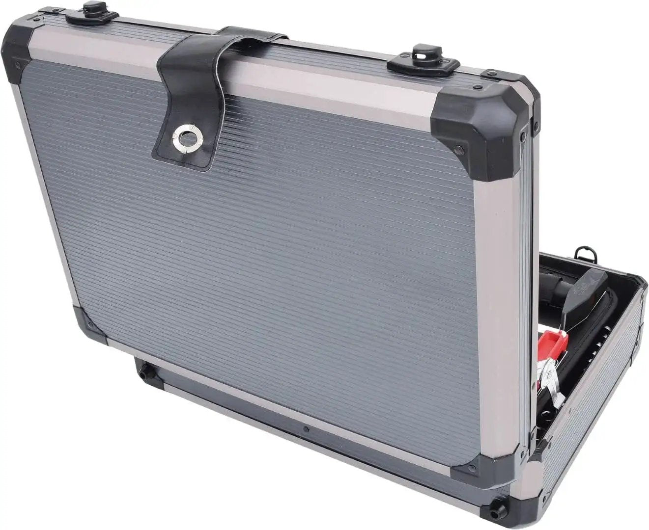 Side view of One Quarter And One Half Inch Drive Universal Tool Kit Set 149 Pieces in a closed protective case
