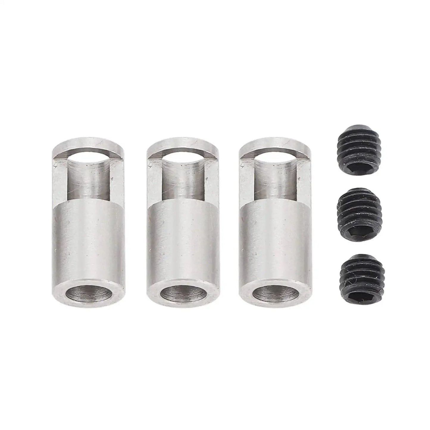 3 Pack Pinion Reducer Sleeve 8mm To 5mm Shaft Adapter For RC Cars Stainless Steel with fittings.