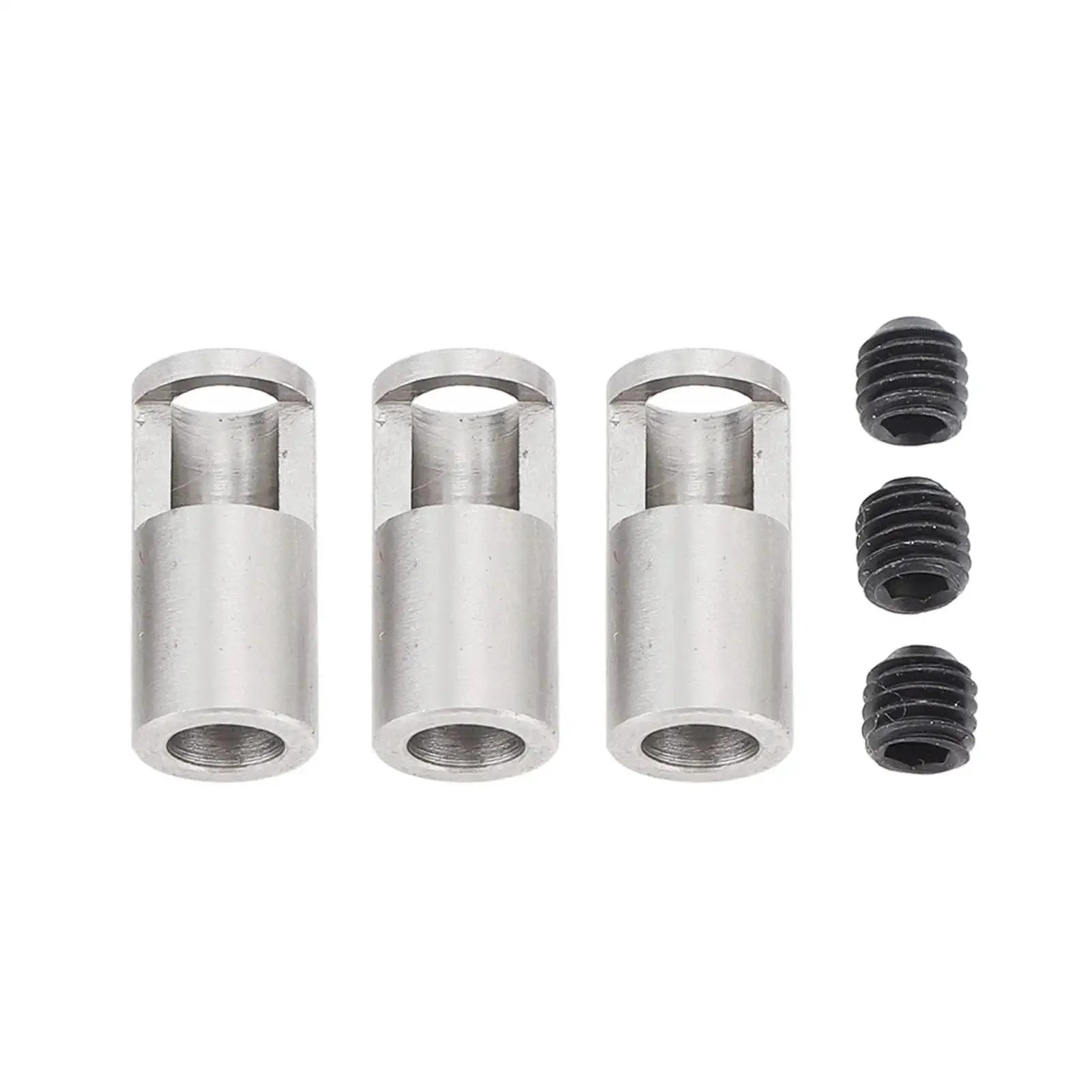 3 Pack Pinion Reducer Sleeve 8mm To 5mm Shaft Adapter For RC Cars Stainless Steel with fittings.